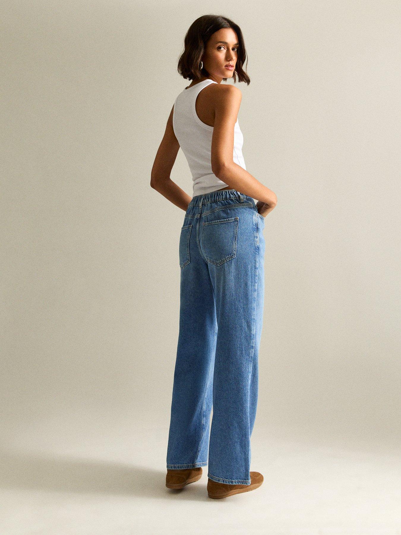 new-look-elasticated-waist-wide-leg-jeans-bluestillFront