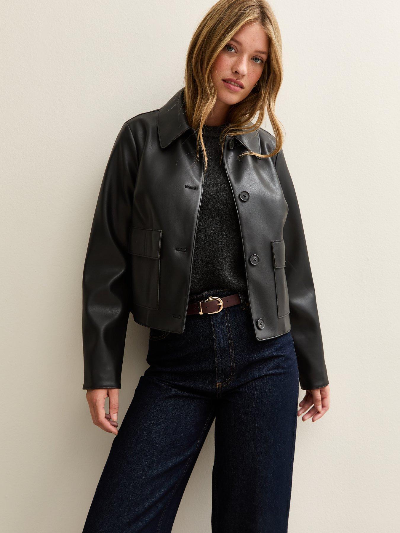 new-look-faux-leather-button-through-patch-pocket-jacket-black