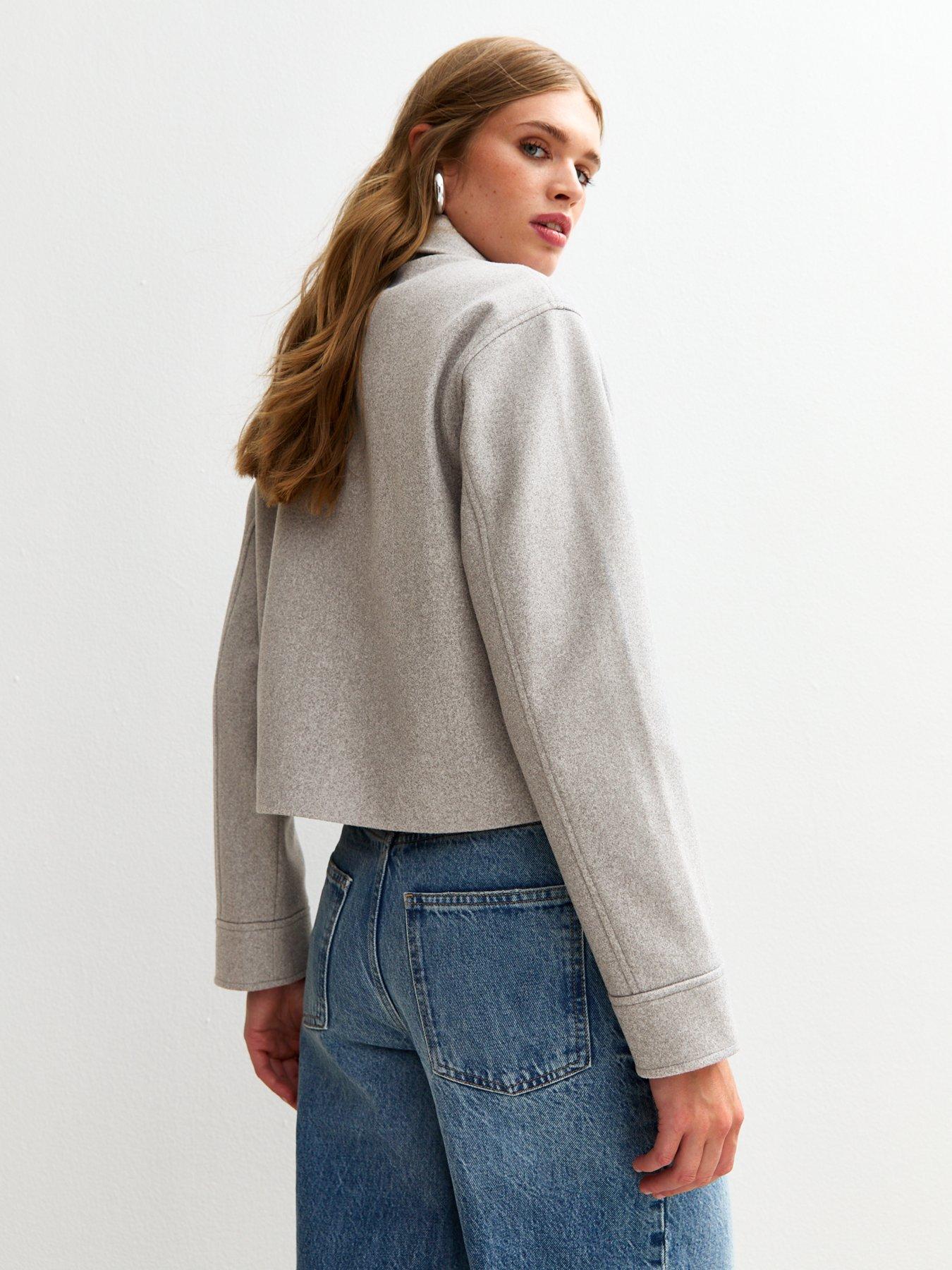 Image 2 of 5 of New Look Light Grey Unlined Zip Front Harrington Jacket - Grey