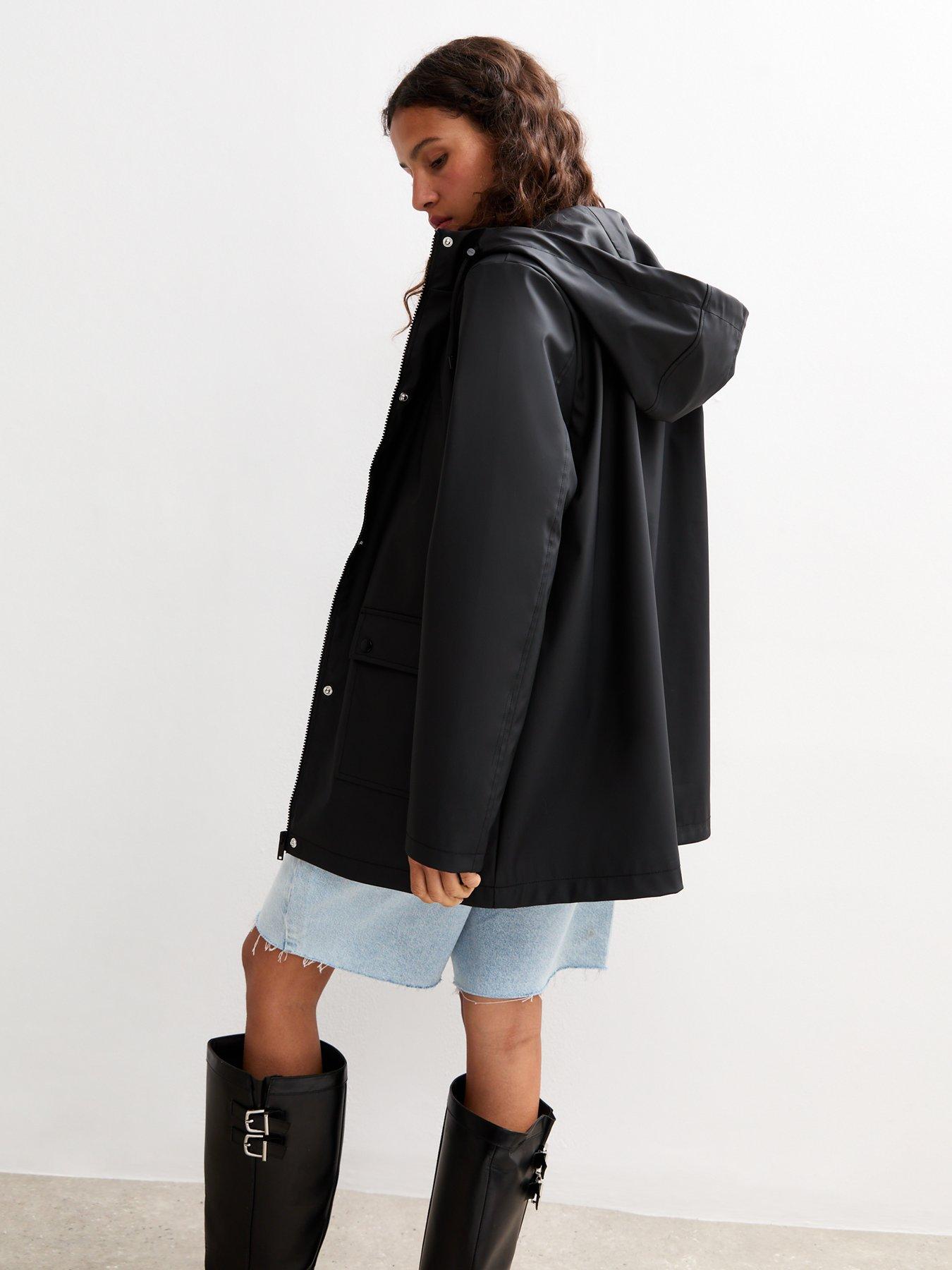 new-look-black-water-resistant-drawstring-hood-rain-anorakstillFront