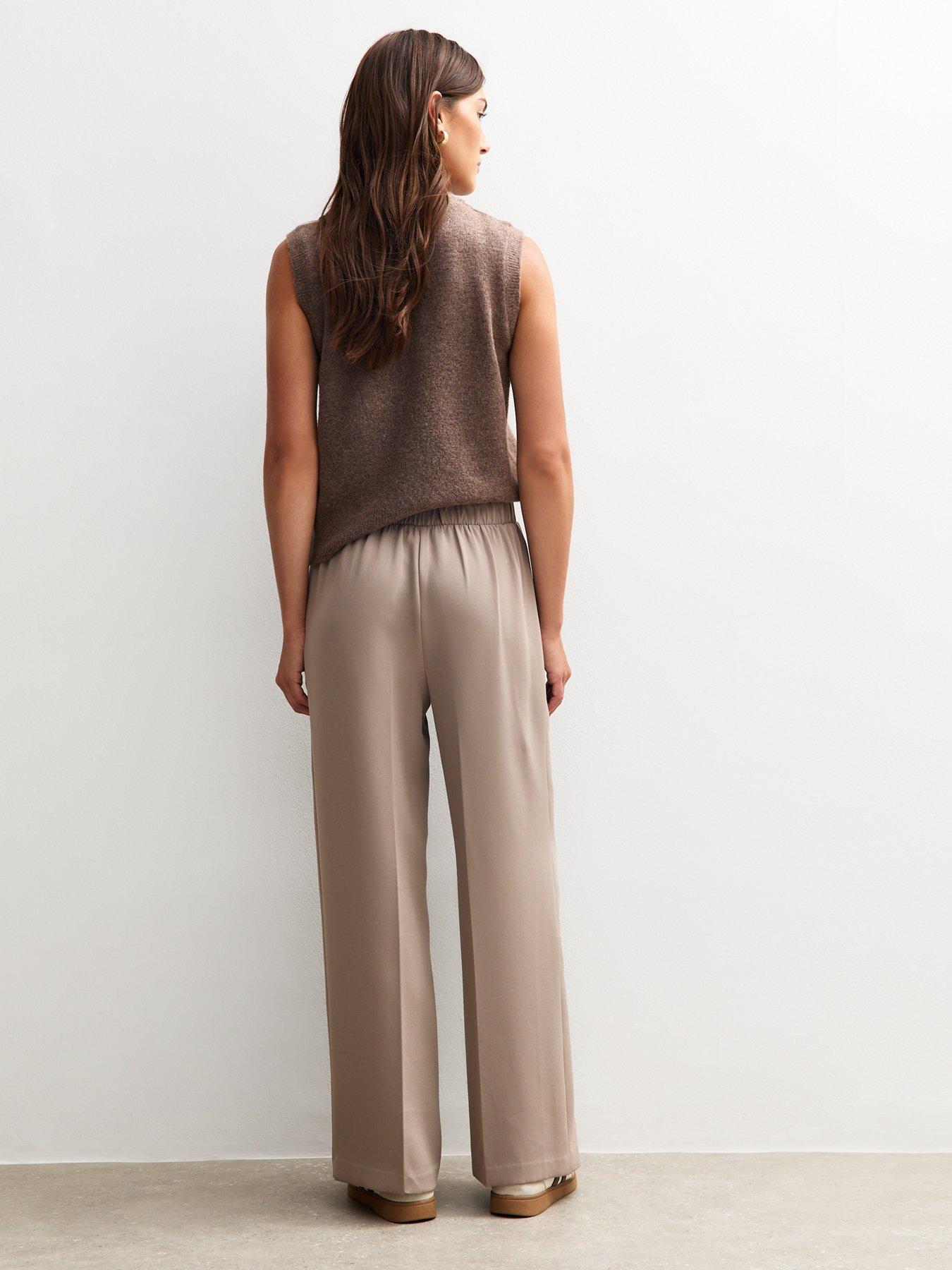new-look-mink-pull-on-tailored-trousers-brownstillFront