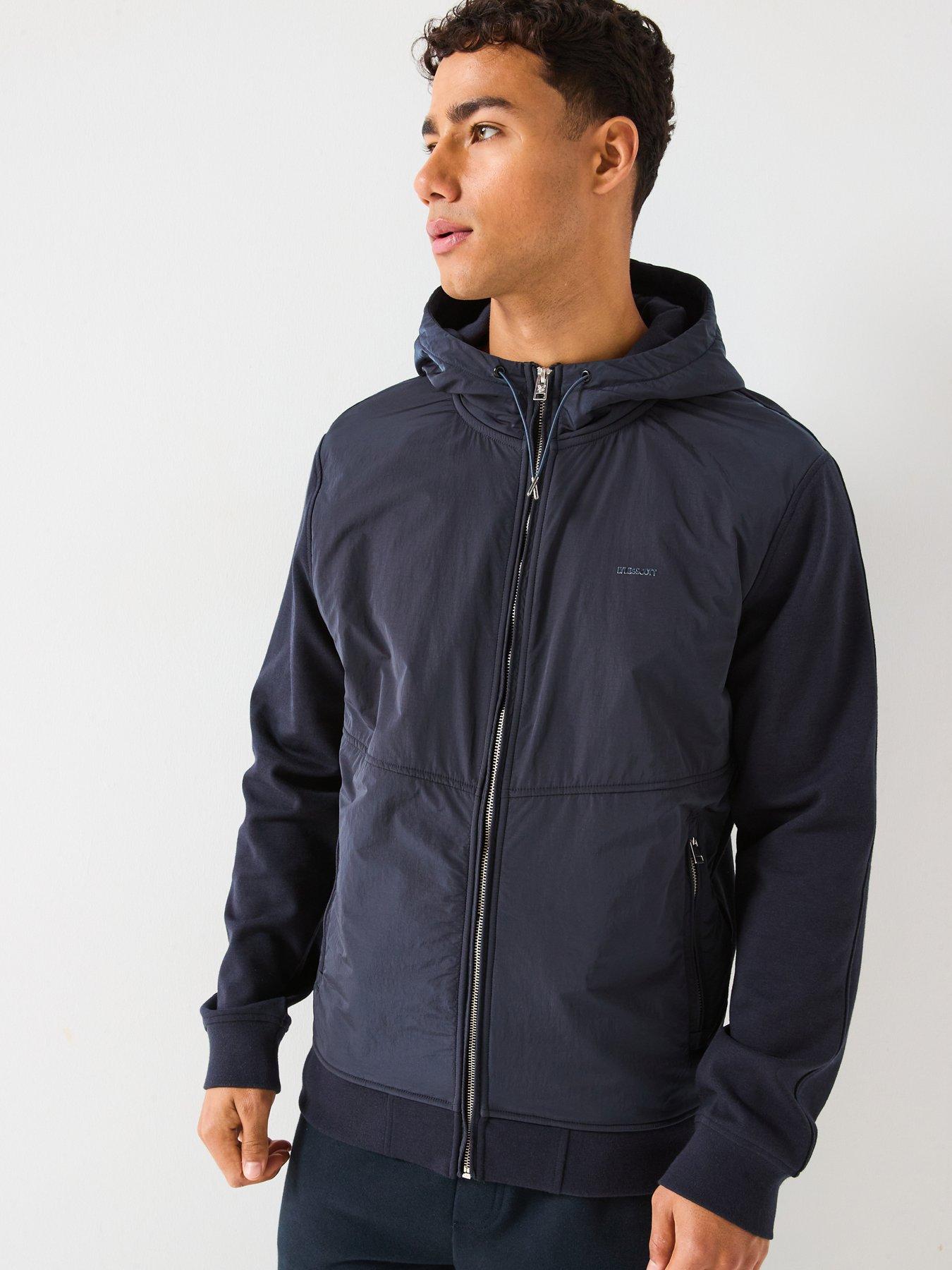 Lyle & Scott Half Raglan Hybrid Hoodie- Navy