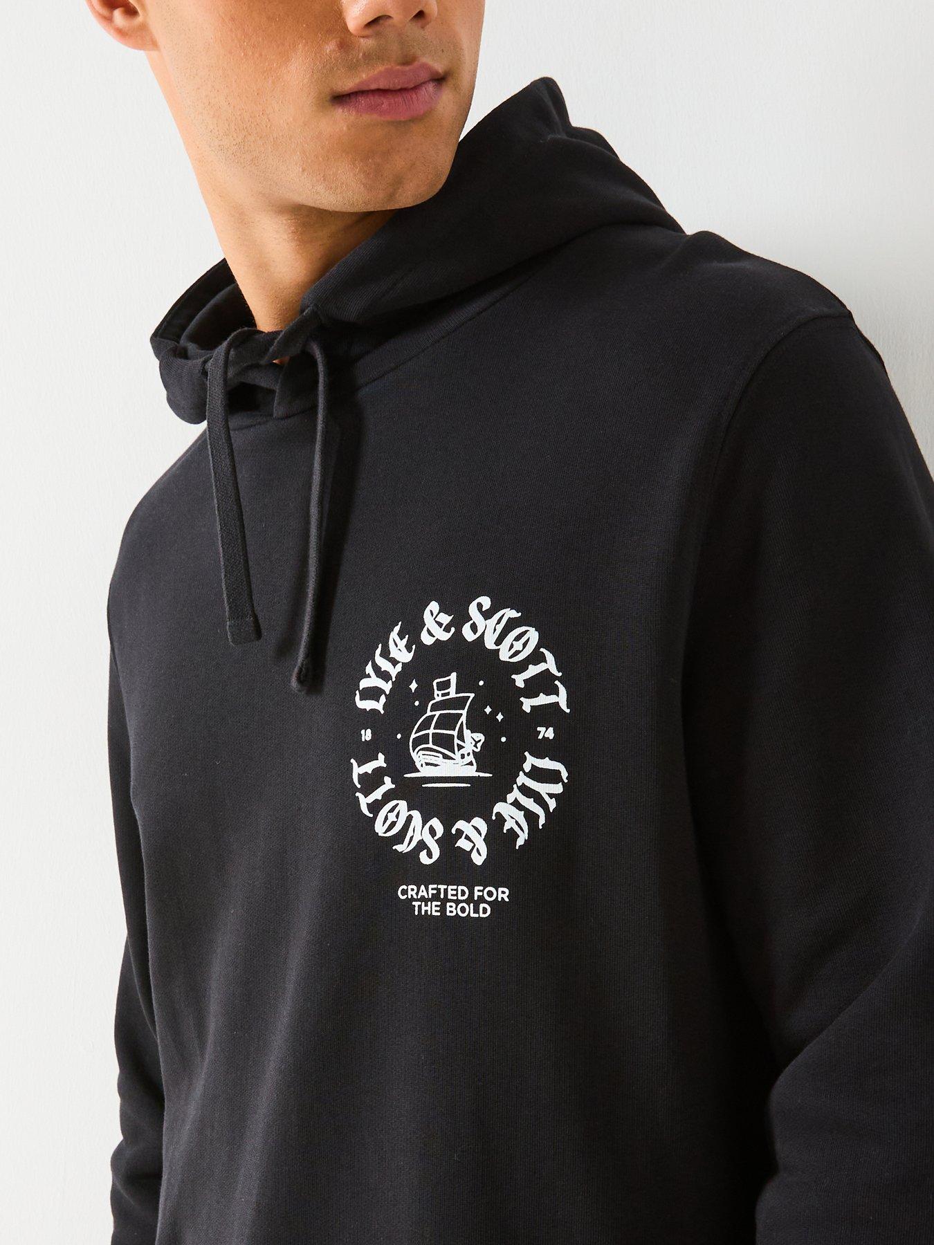 Image 4 of 5 of Lyle & Scott Ship Insignia Graphic Hoodie- Black