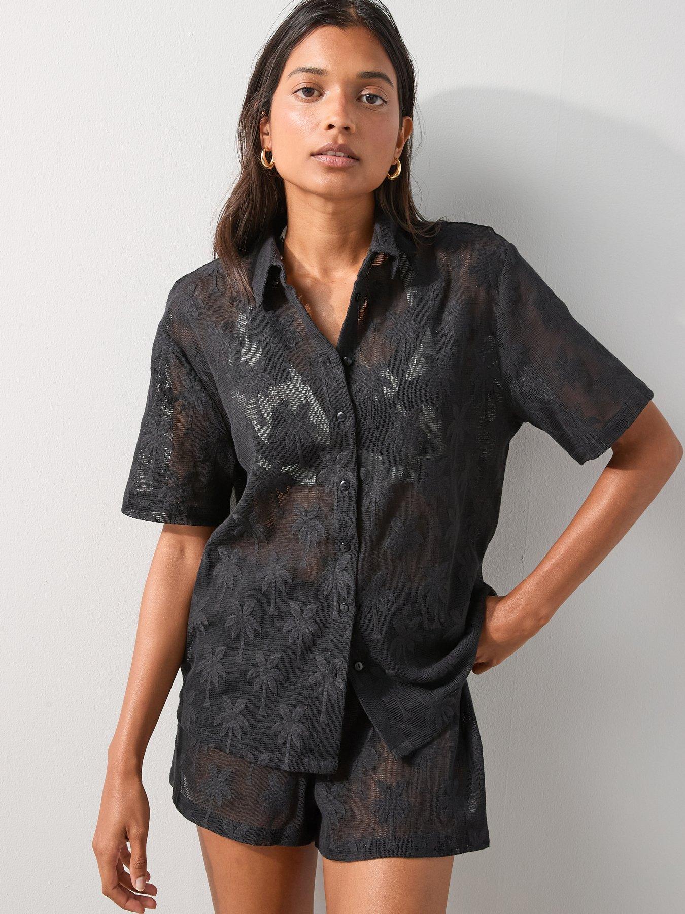 Image 6 of 7 of The Very Collection Palm Tree Beach Shirt