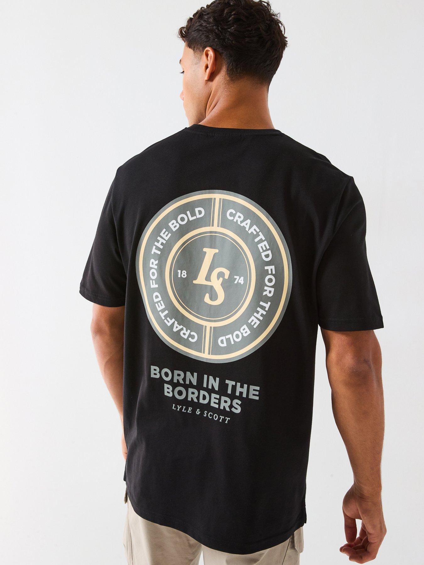 Image 1 of 4 of Lyle & Scott Born In The Borders Graphic T-Shirt- Black