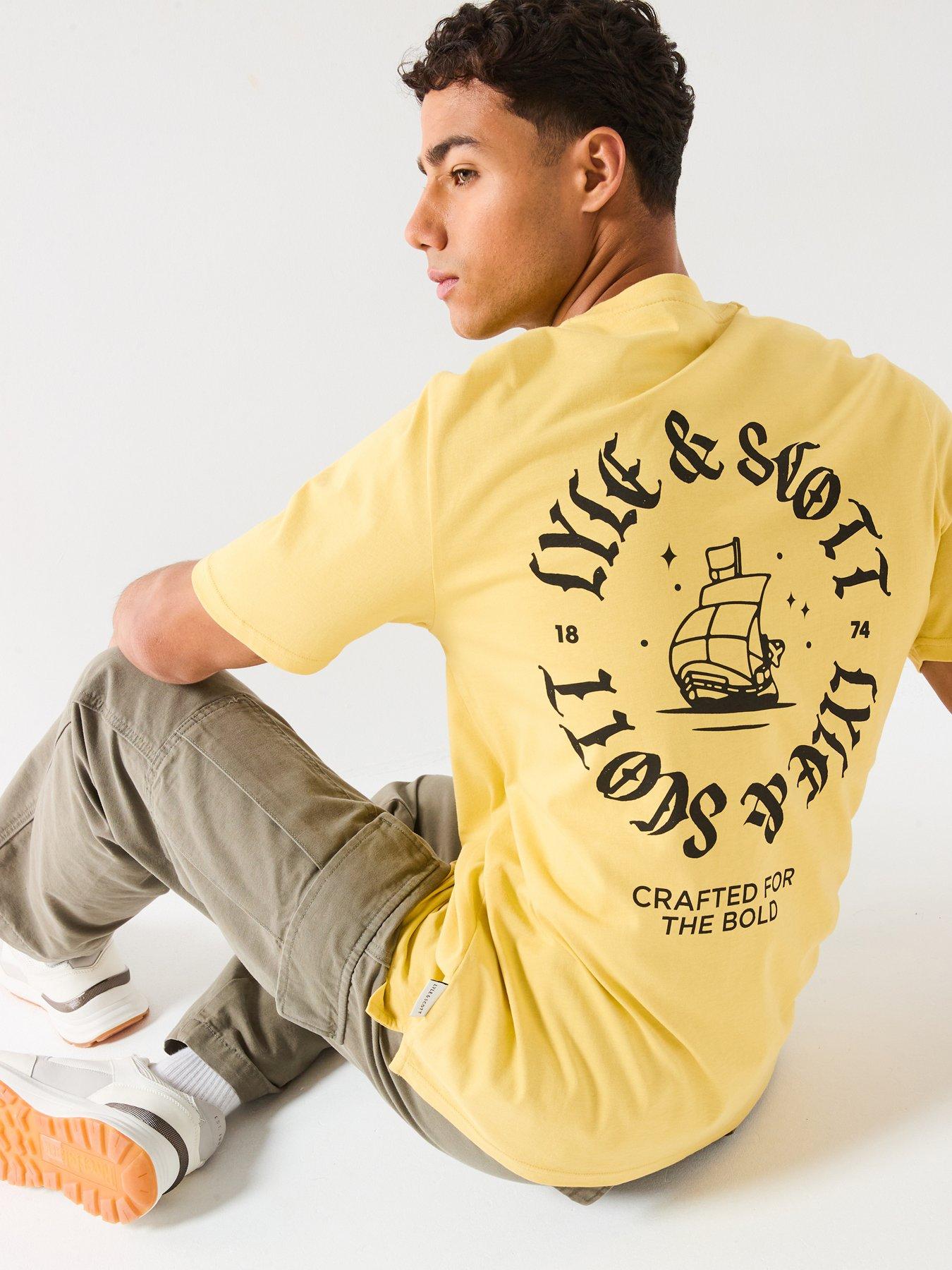 Lyle & Scott Ship Insignia Graphic Relaxed Fit T-Shirt - Gold