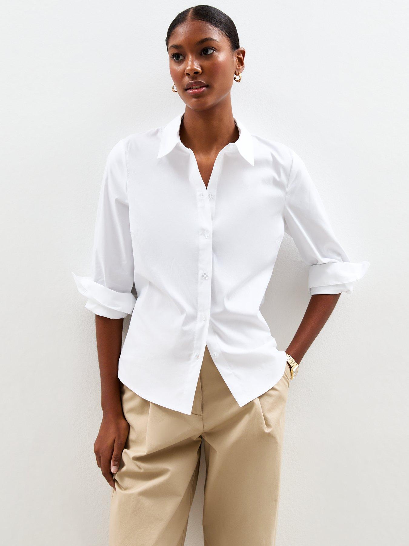 New Look Slim Fit Poplin Shirt - White