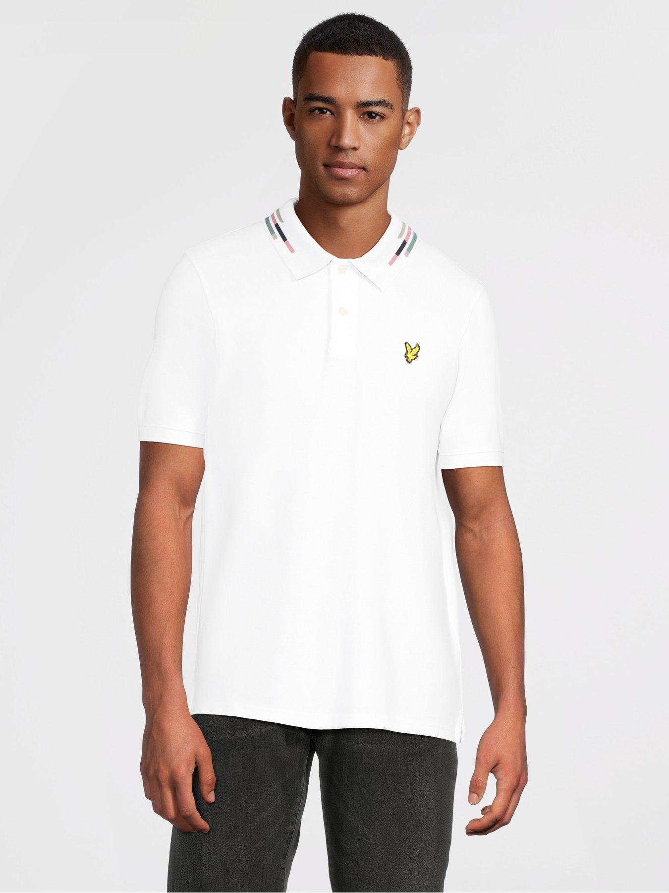 Lyle & Scott Striped Tipped Polo Shirt - White