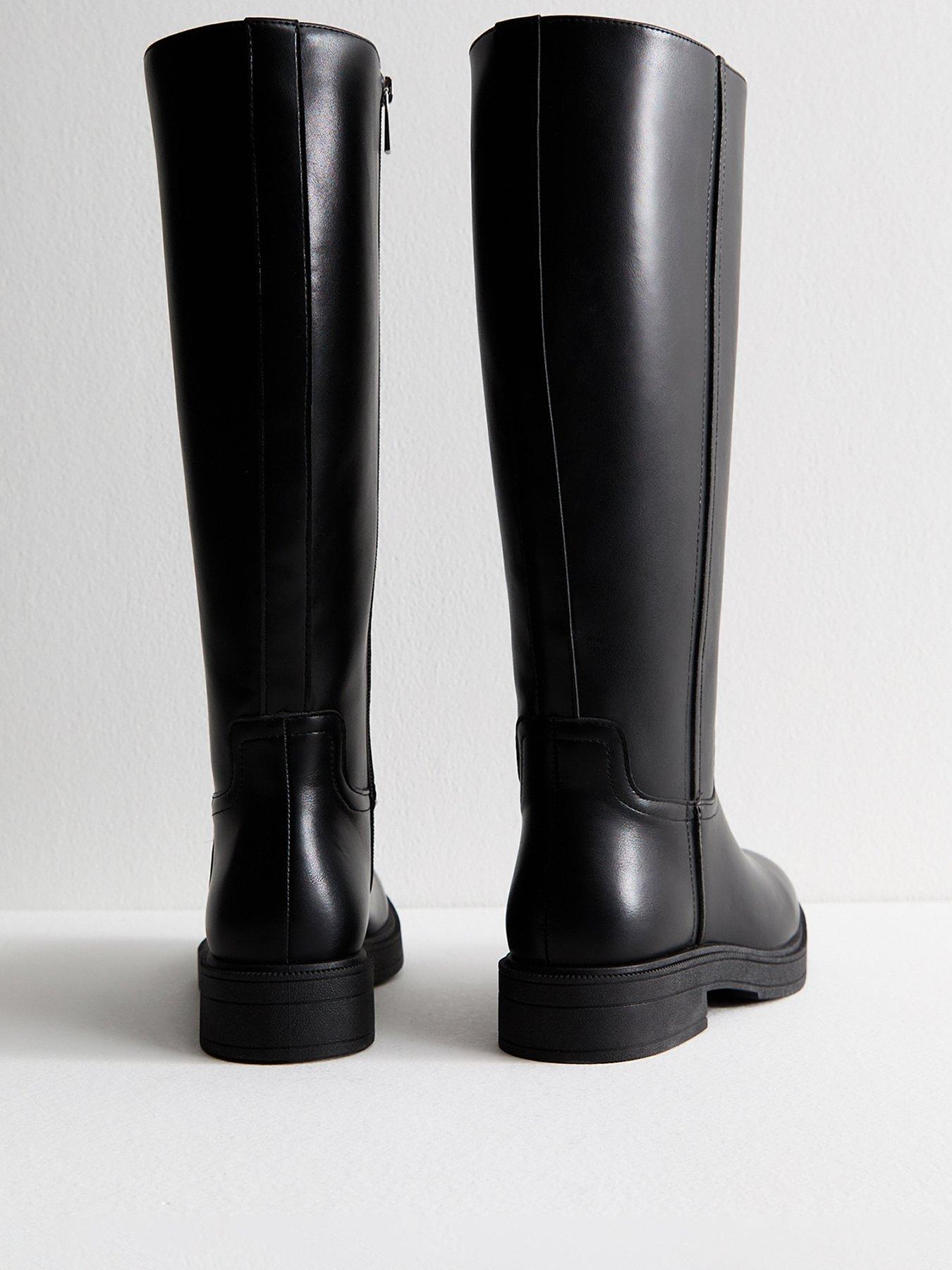 new-look-black-faux-leather-knee-high-riding-bootsback