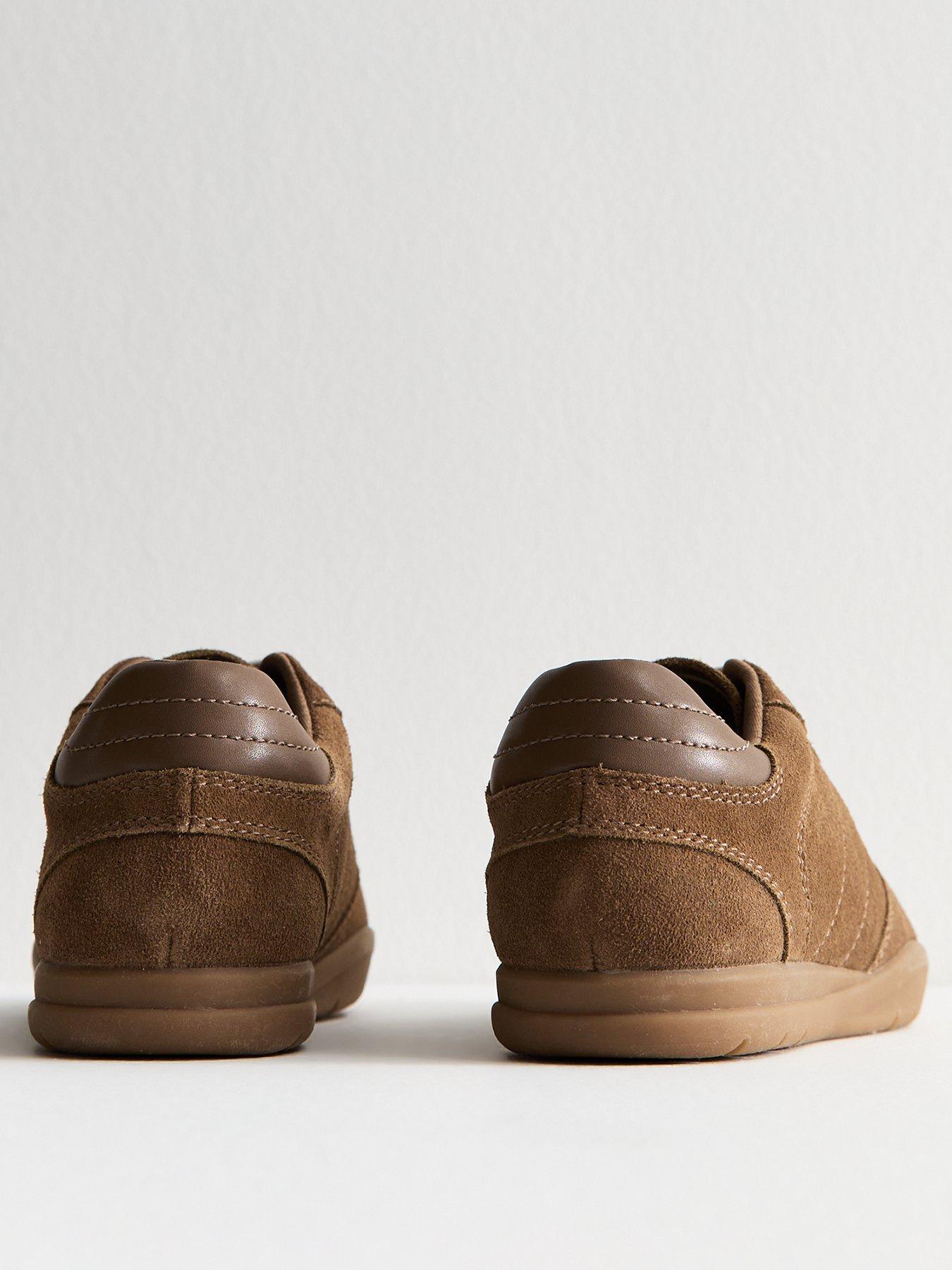 Image 3 of 6 of New Look Tan Suede Lace Up Trainers