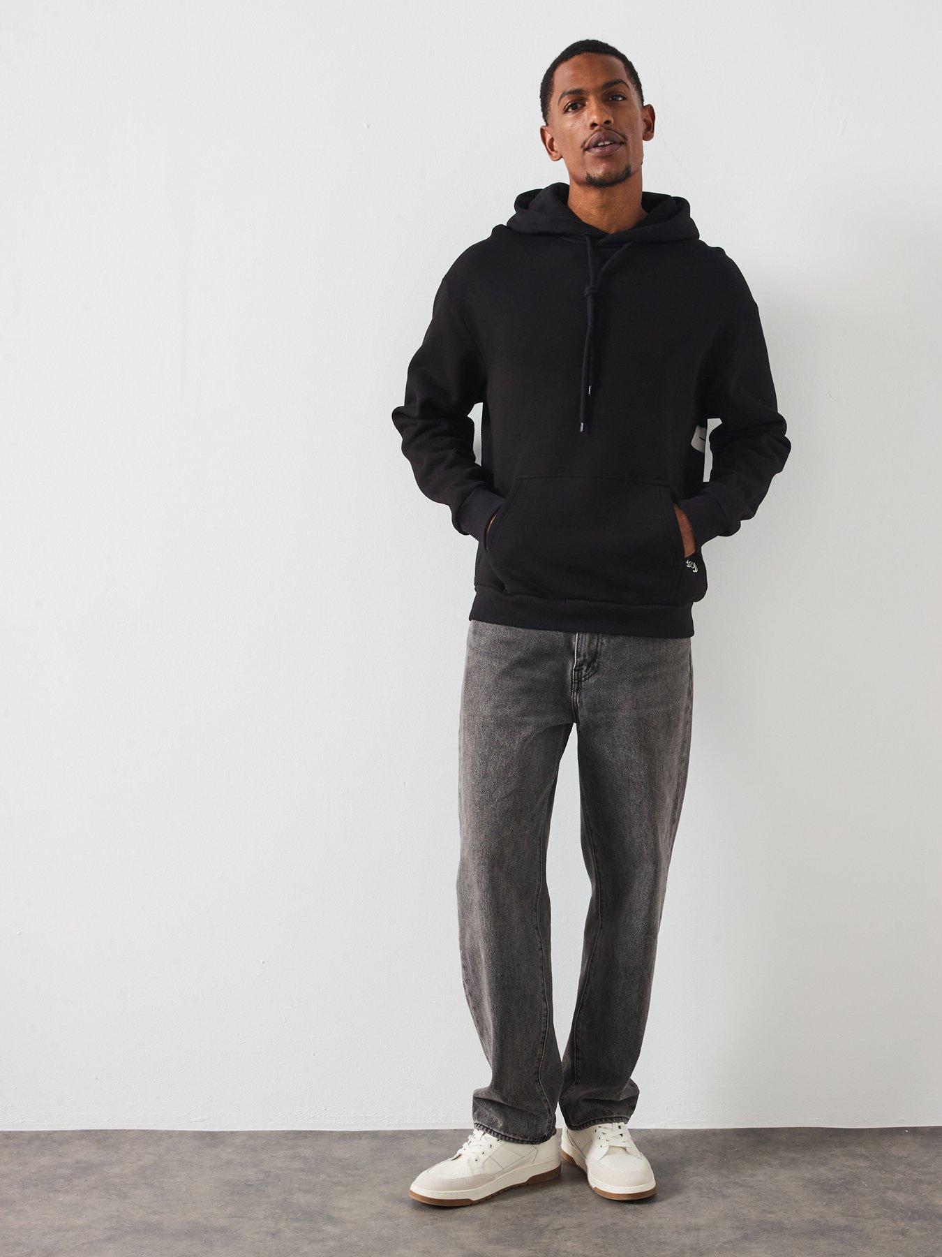 les-deux-danton-large-back-initial-overhead-hoodie-blackback