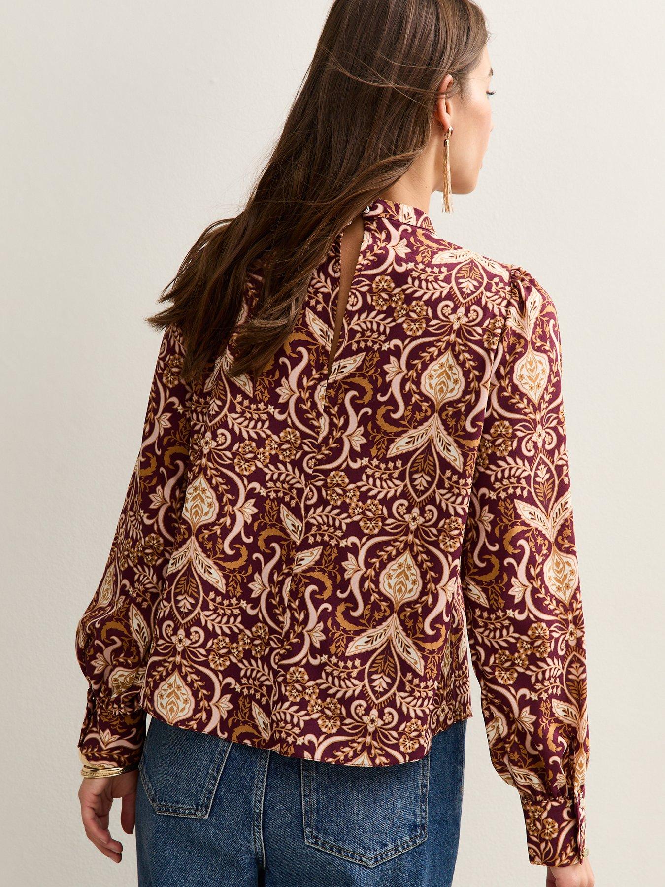 new-look-pink-patterned-high-neck-long-sleeve-blousestillFront