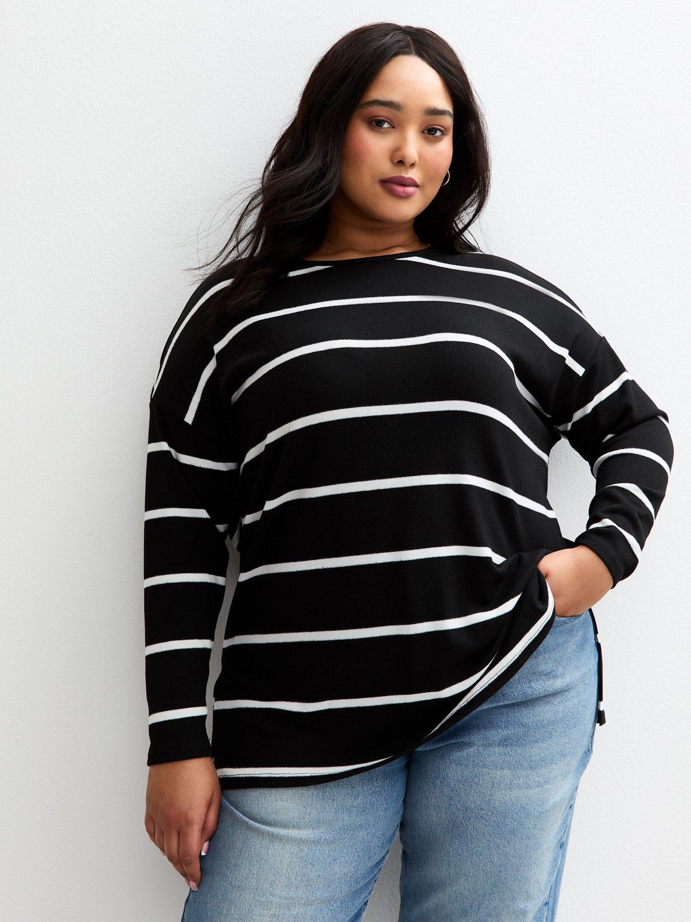 new-look-curves-soft-touch-striped-long-sleeve-top-black