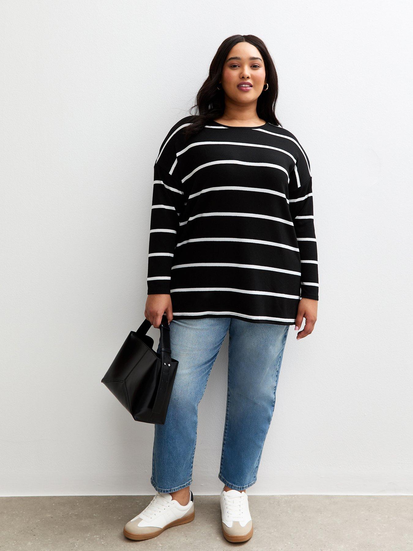new-look-curves-soft-touch-striped-long-sleeve-top-blackback