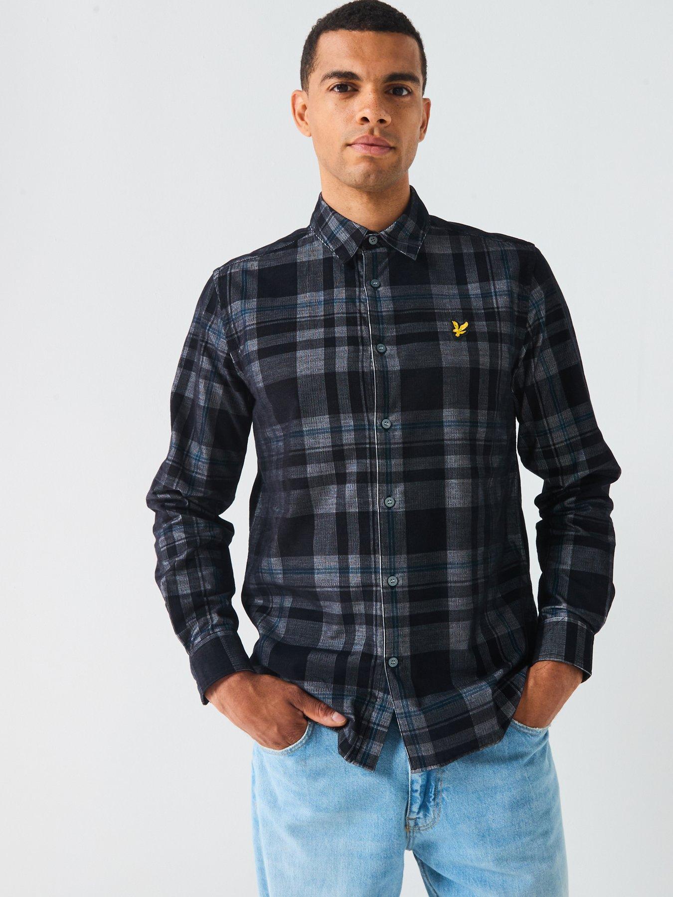 lyle-scott-tartan-corduroy-shirt-black
