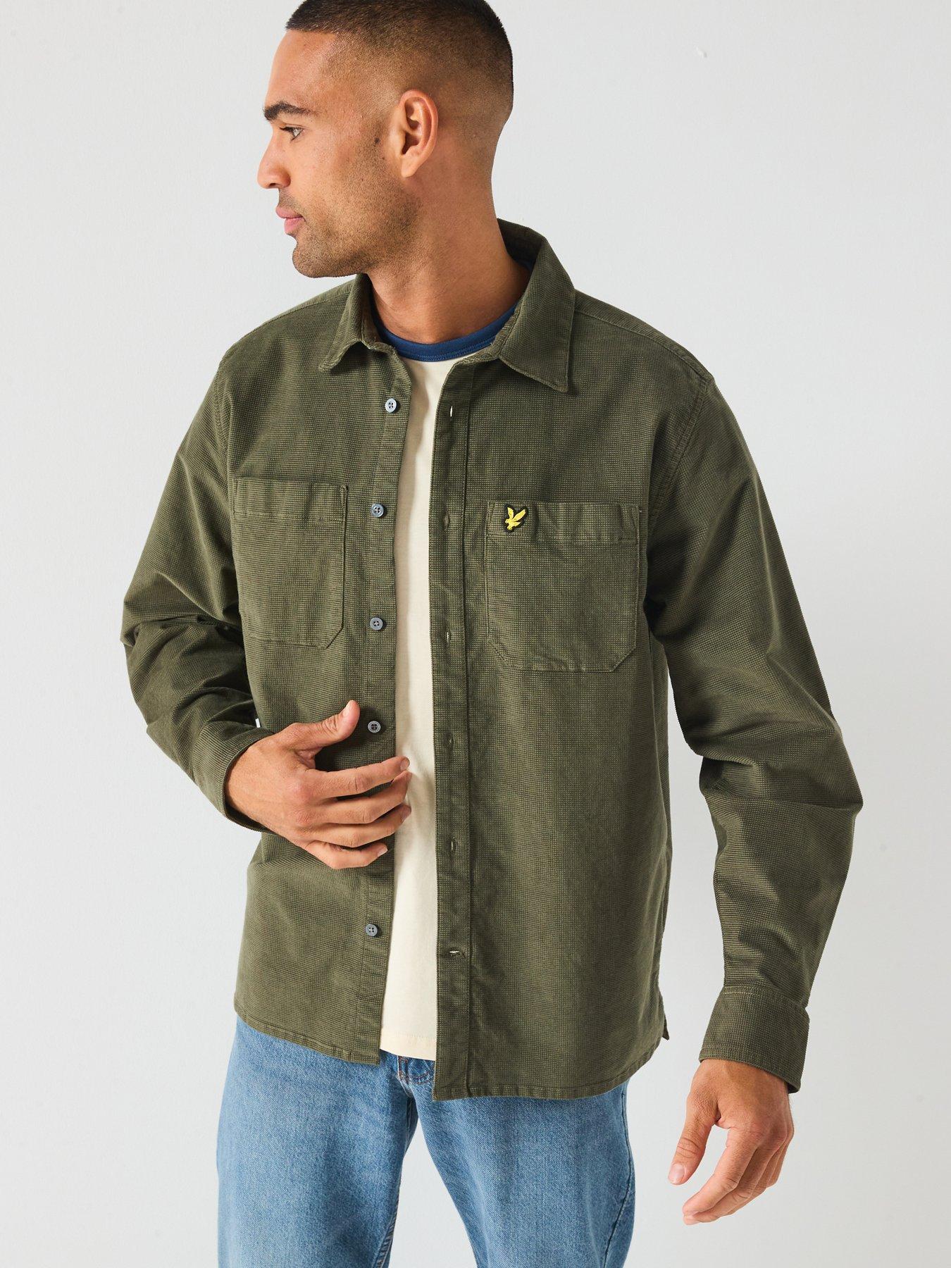 Lyle & Scott Needle Cord Waffle Textured Shirt - Dark Green
