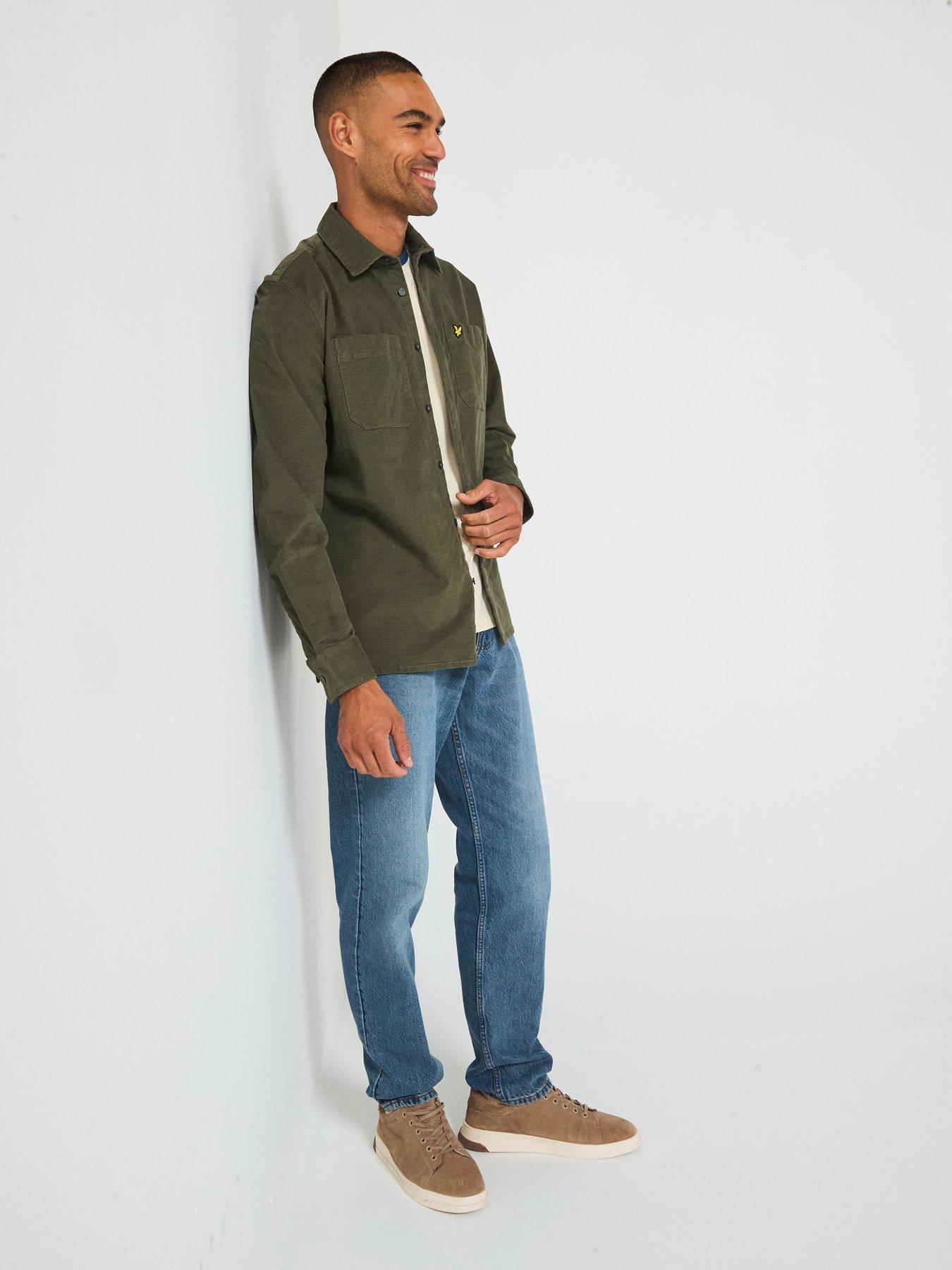 lyle-scott-needle-cord-waffle-textured-shirt-dark-greenback