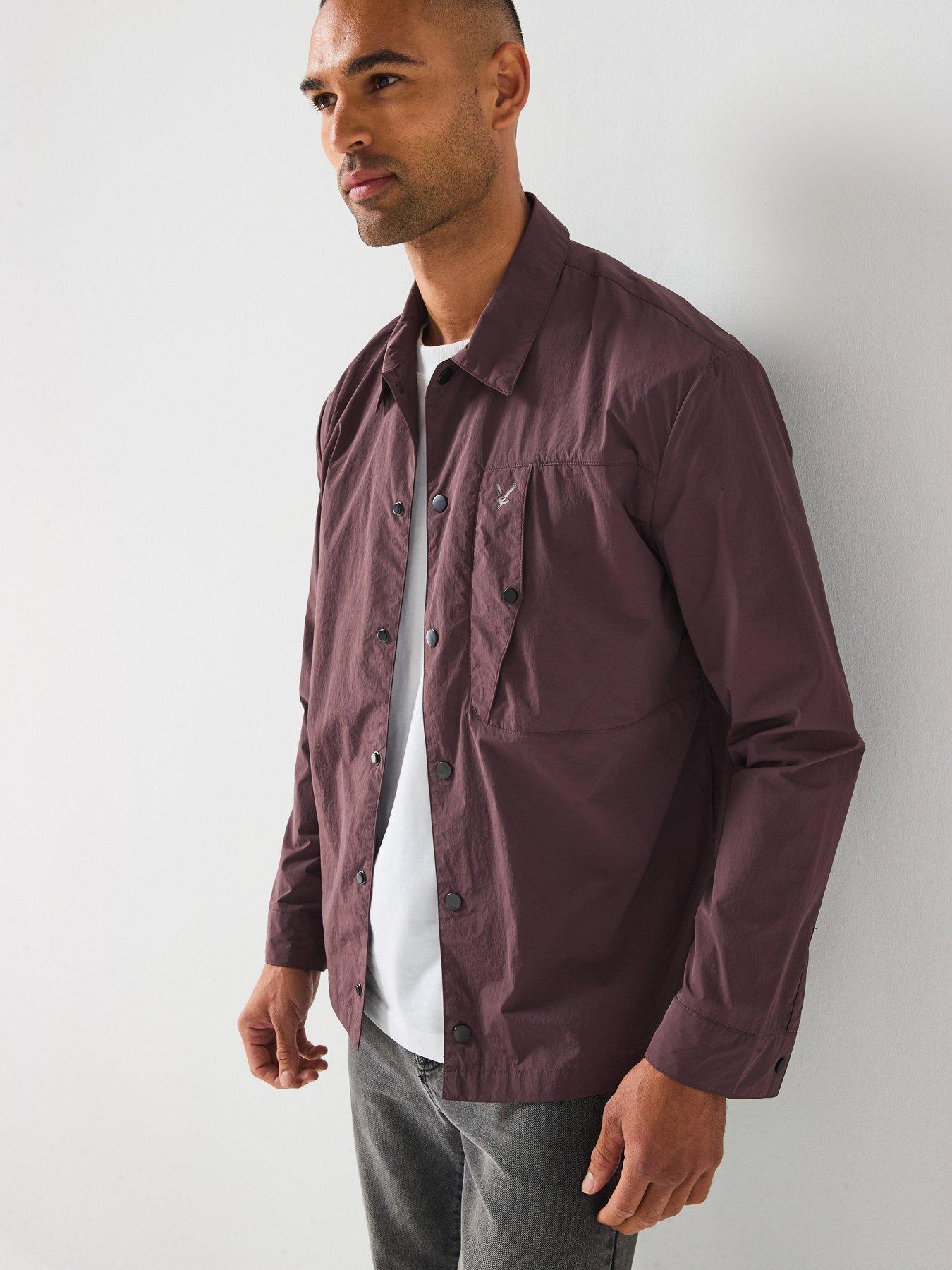 Lyle & Scott Crinkle Nylon Overshirt- Brown