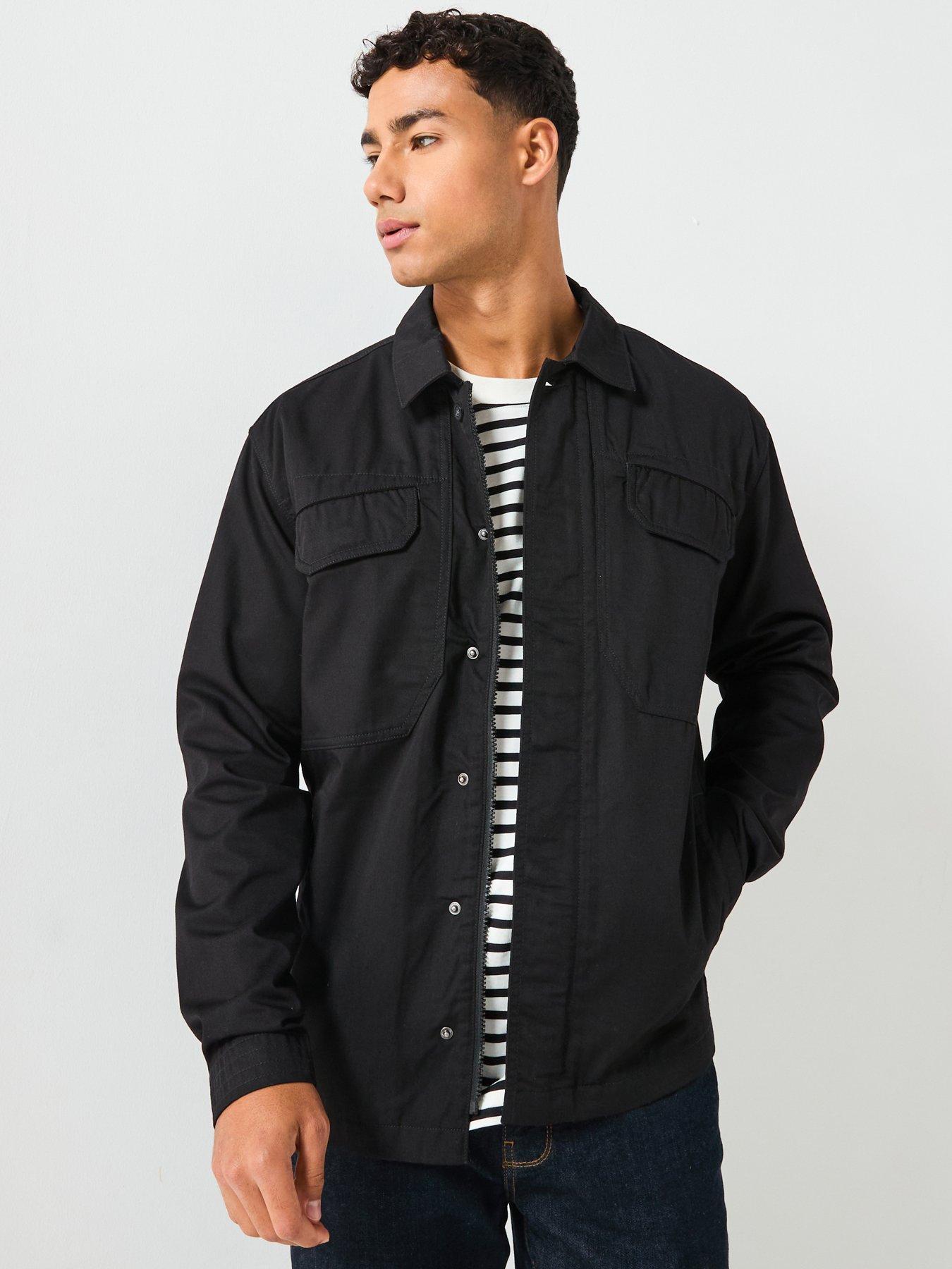 lyle-scott-multi-pocket-overshirt-blackfront