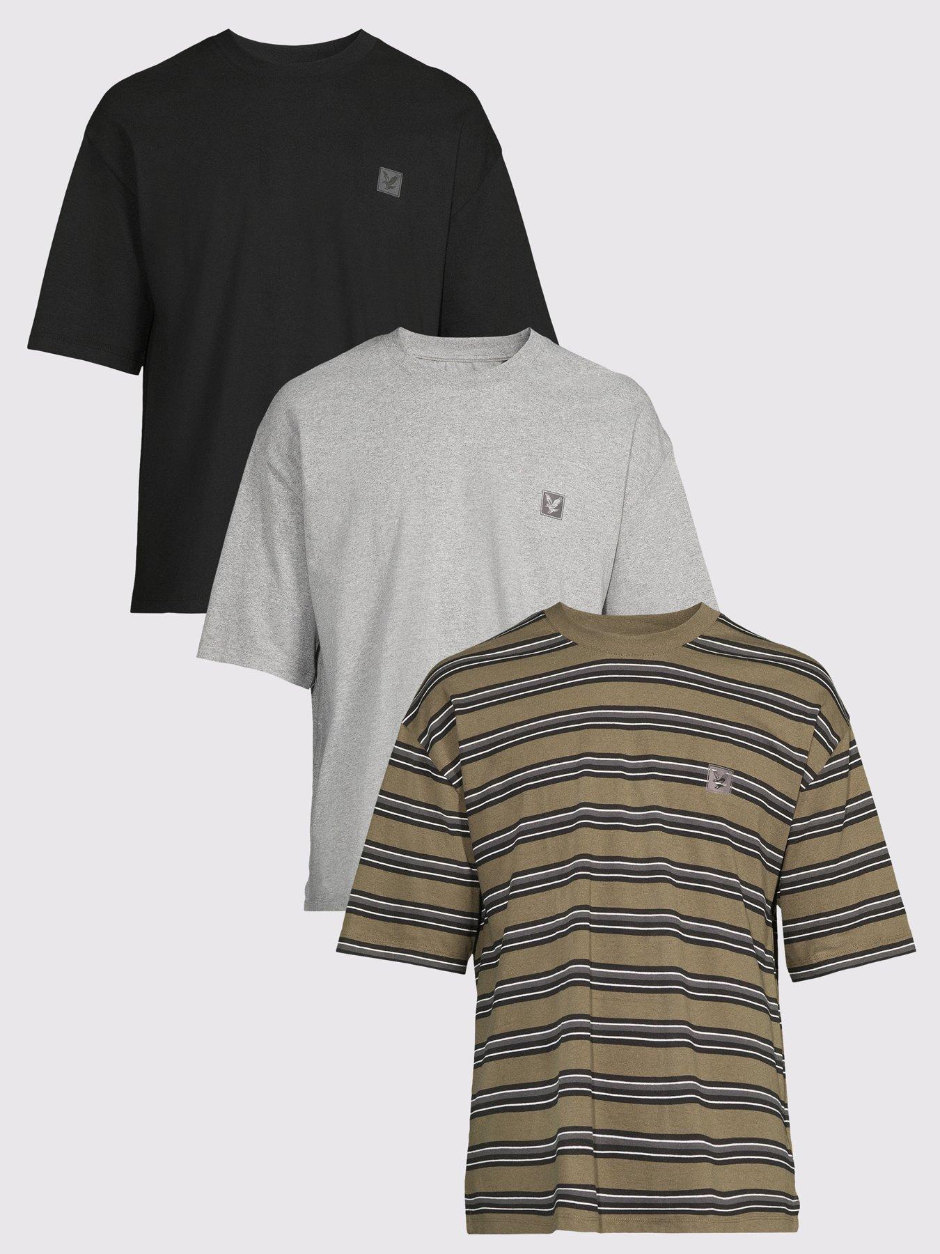 Lyle & Scott Striped 3 Pack Relaxed T-Shirt- Multi