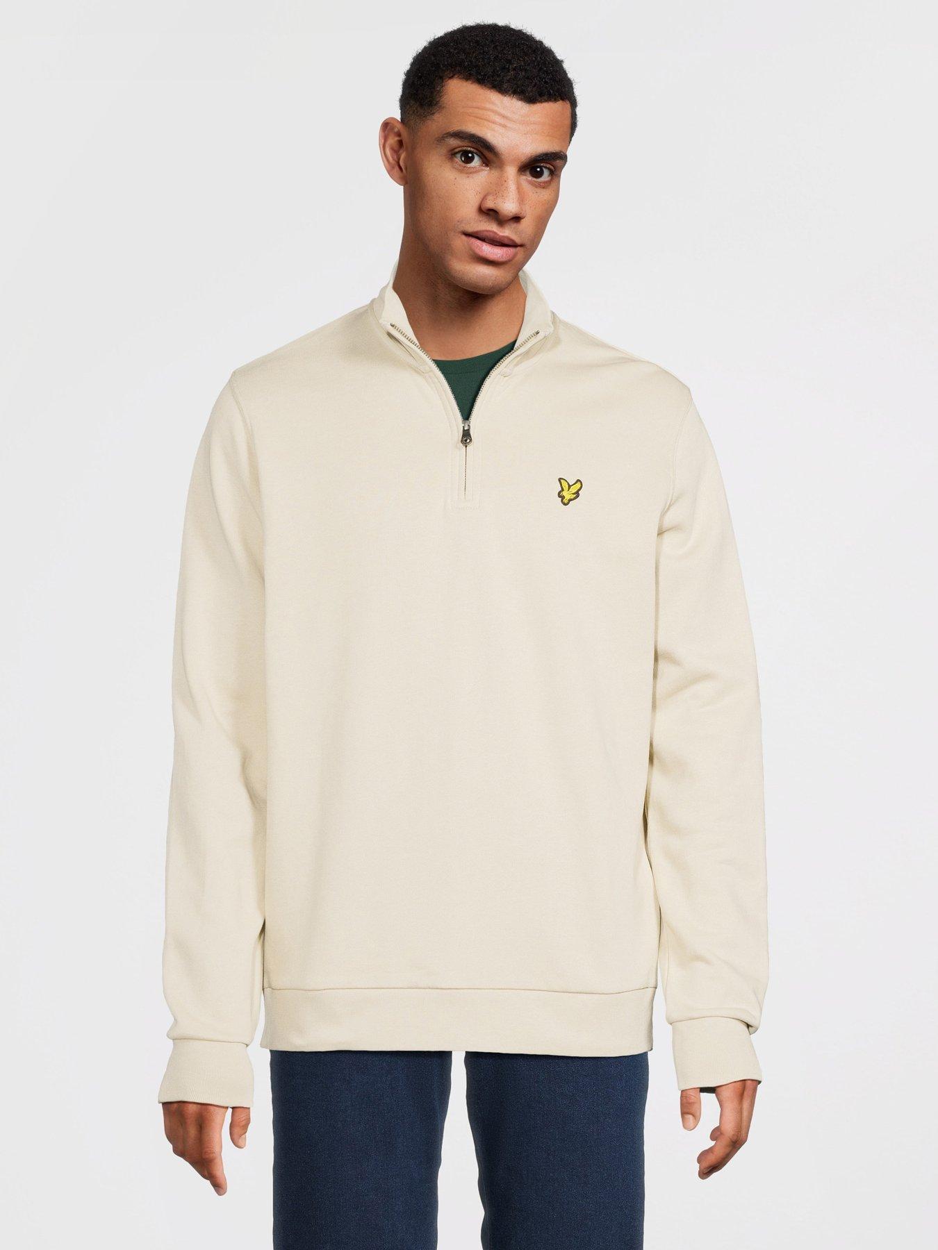 lyle-scott-loopback-quarter-zip-sweat--creamfront