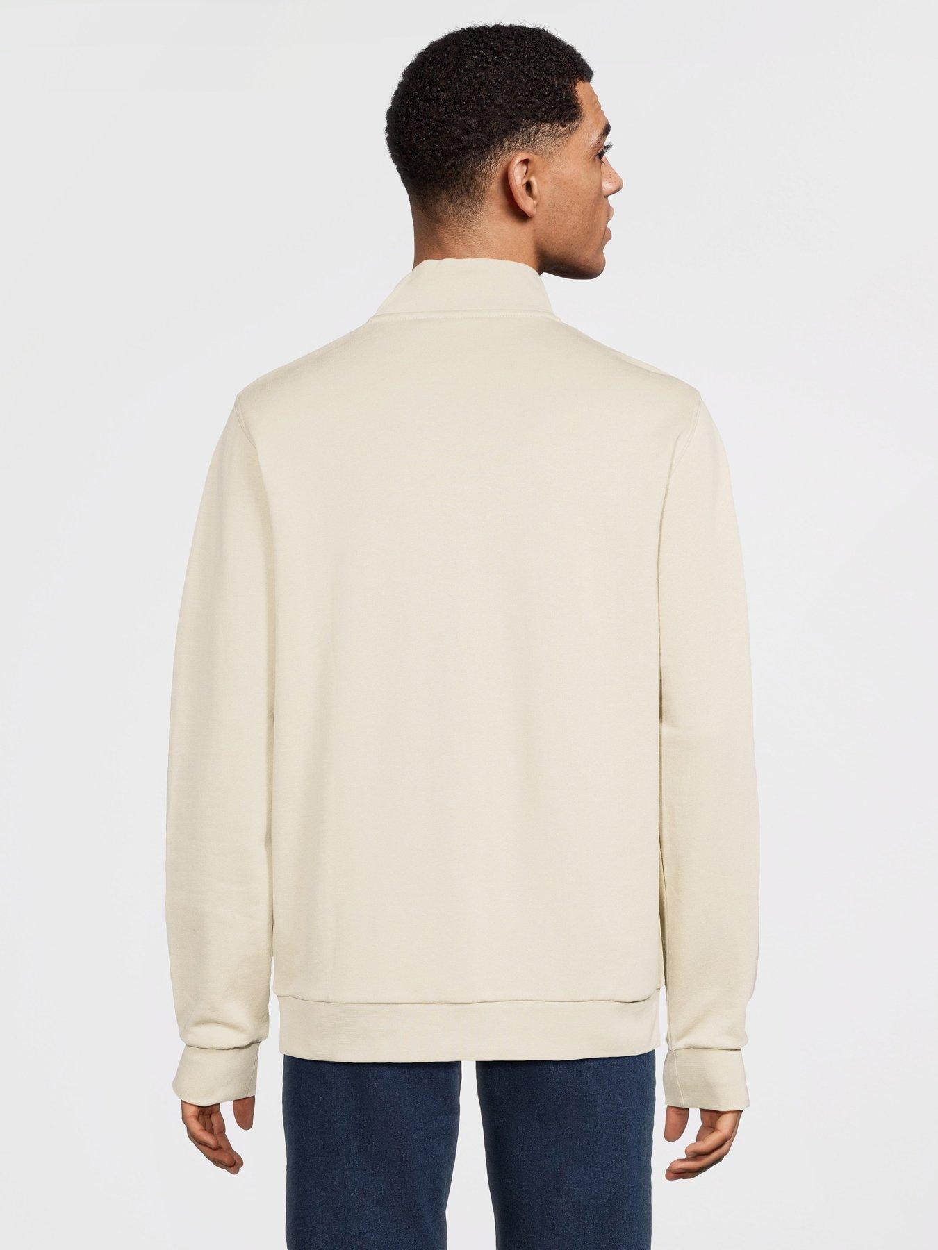 lyle-scott-loopback-quarter-zip-sweat--creamstillFront