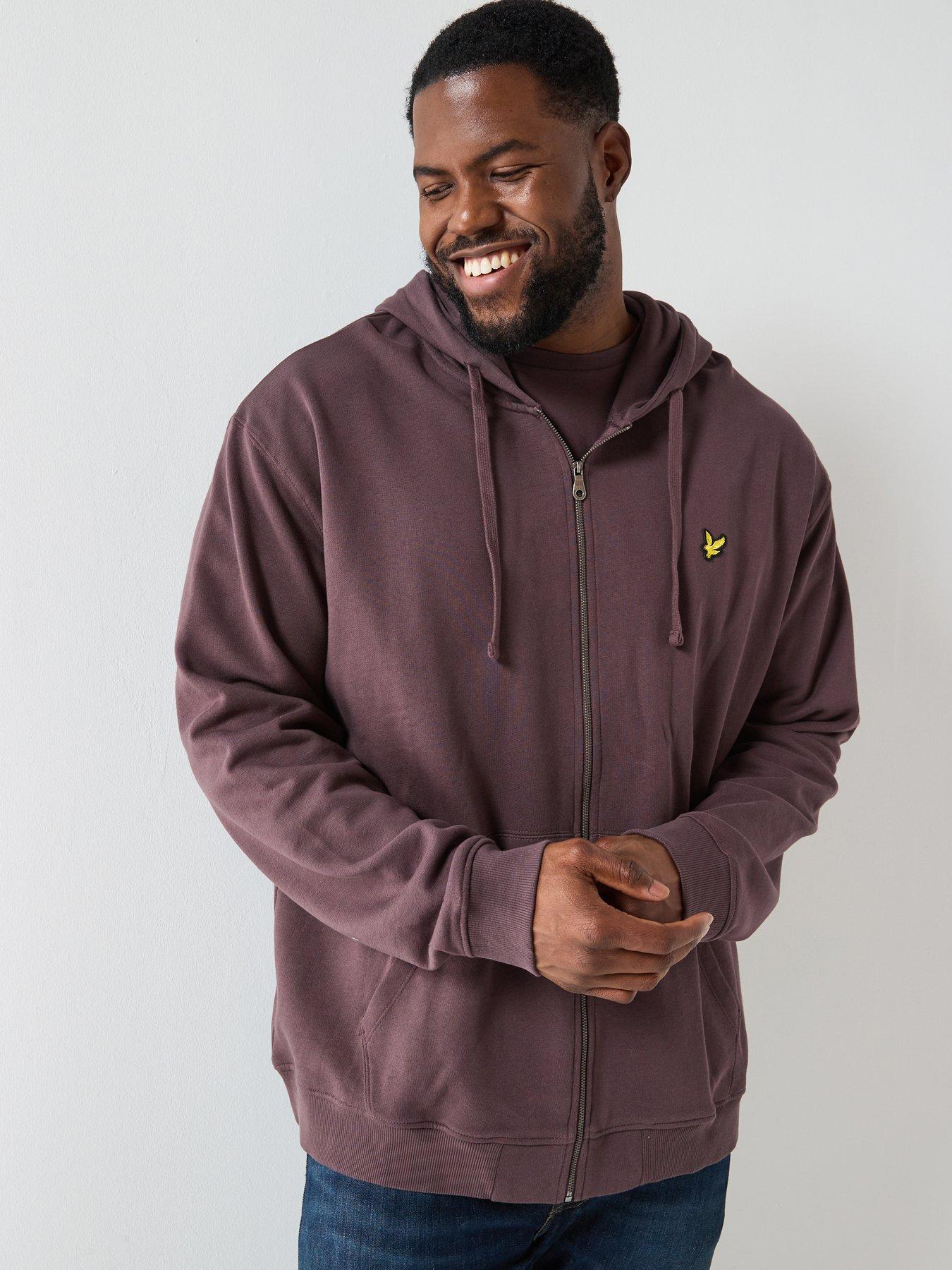 lyle-scott-big-and-tall-zip-through-hoodie-brown