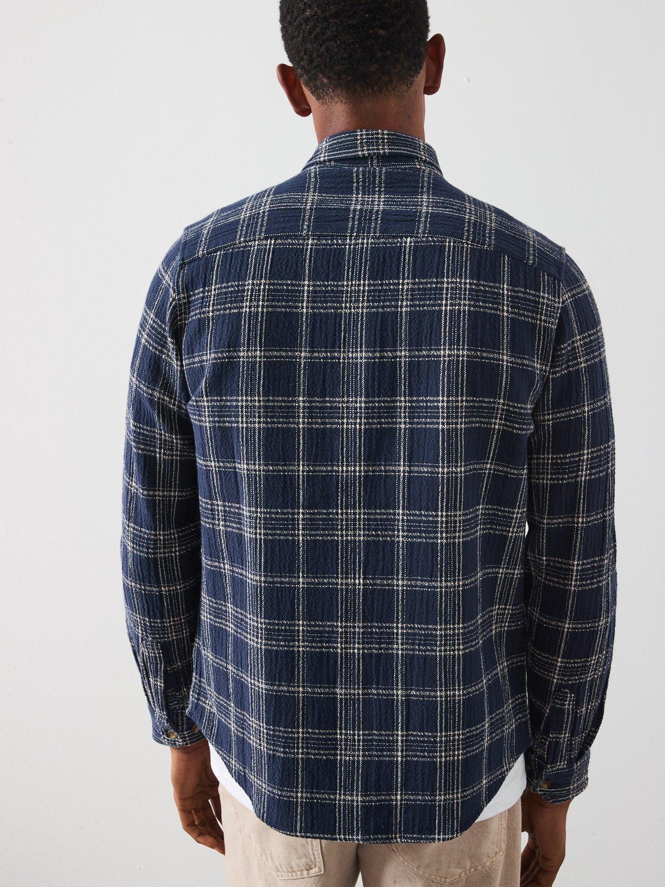 les-deux-kash-textured-check-overshirt-navystillFront