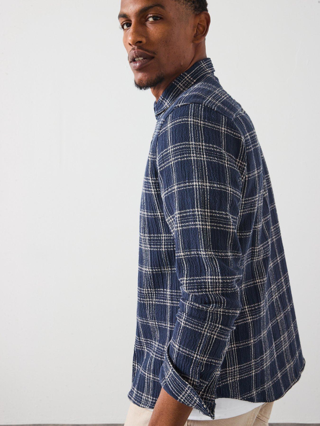 les-deux-kash-textured-check-overshirt-navydetail