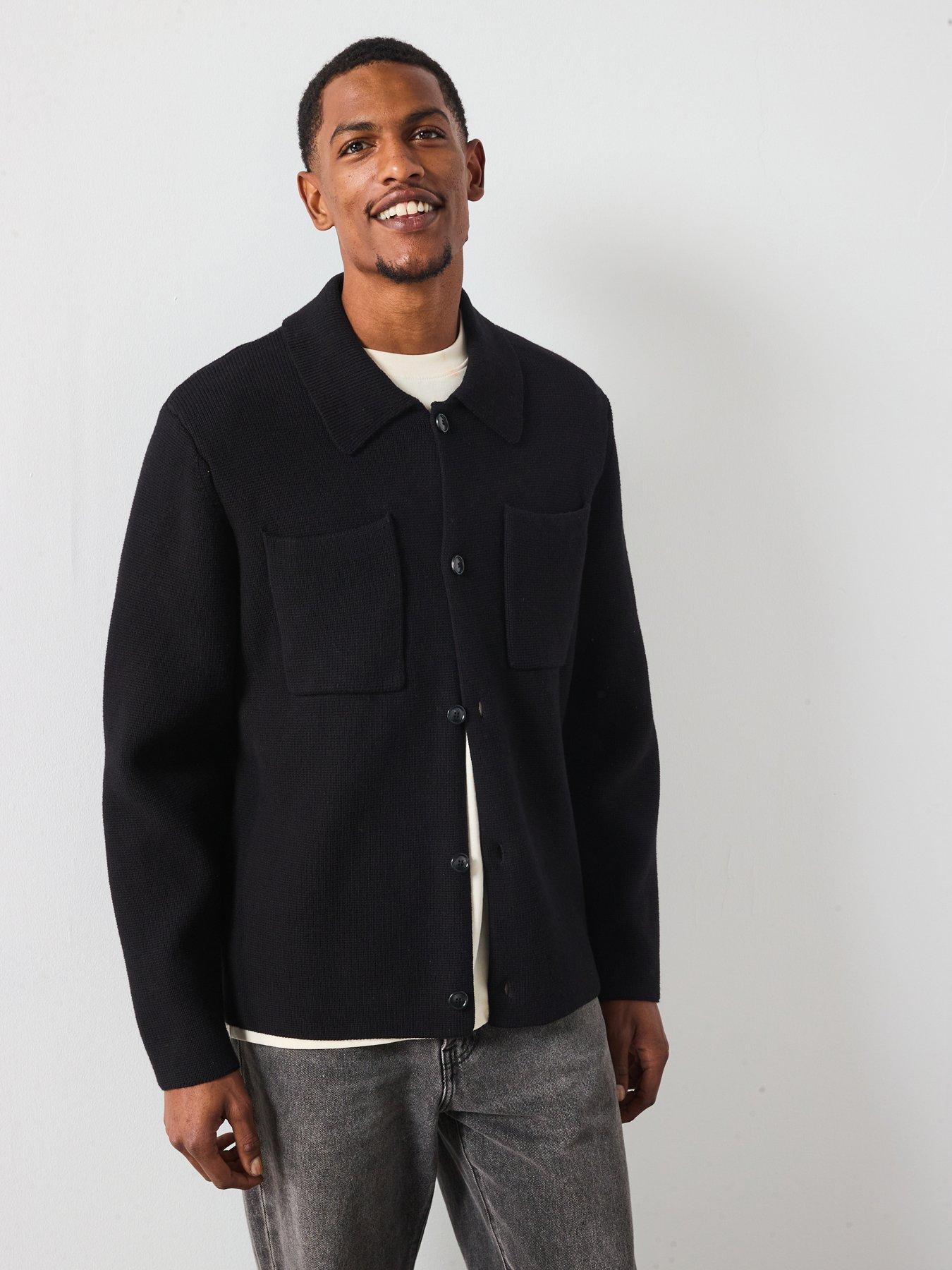 les-deux-fischer-cotton-milano-knitted-overshirt-black