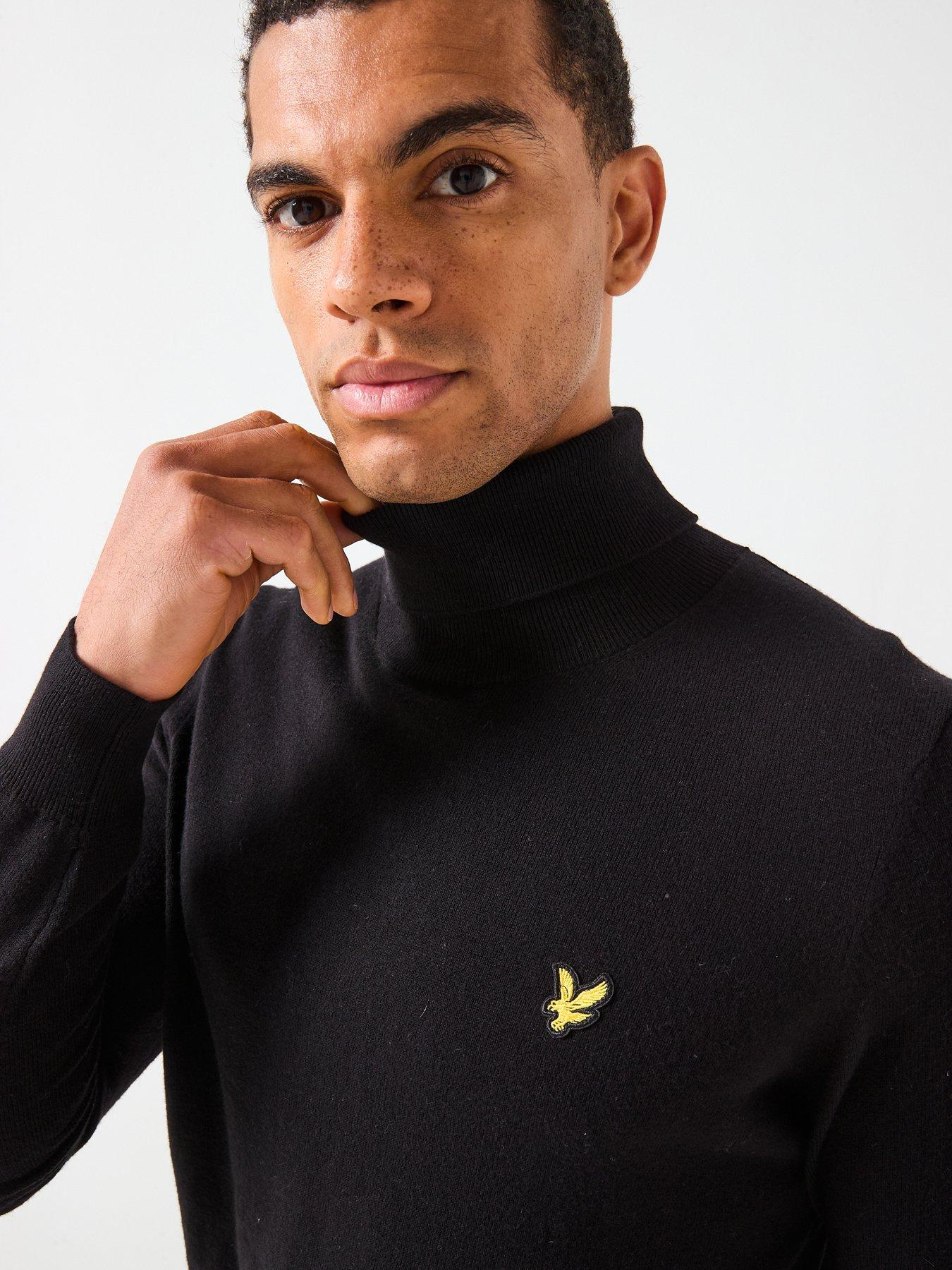 Image 6 of 6 of Lyle & Scott Cotton Merino Turtle Neck Jumper- Black