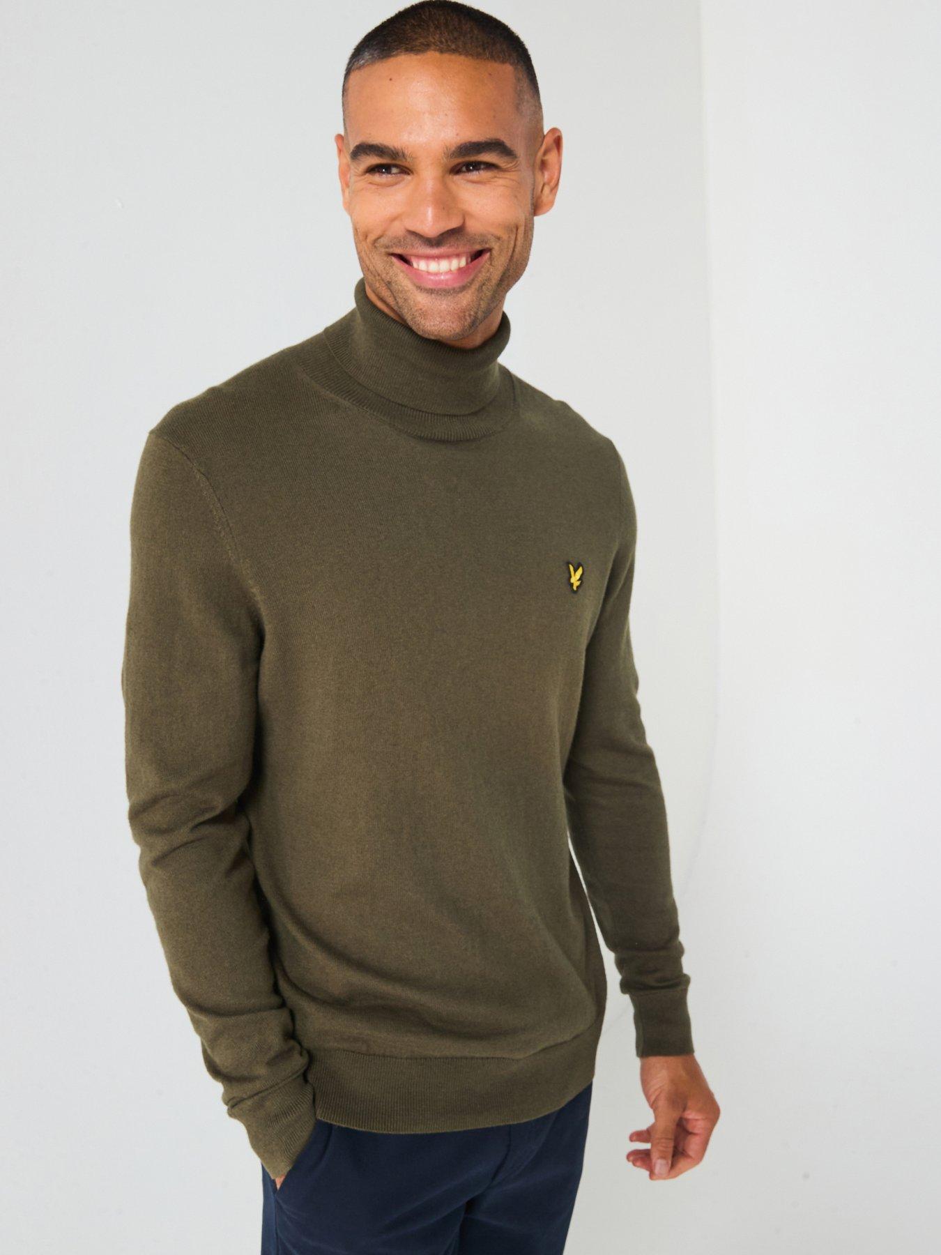 lyle-scott-cotton-merino-turtleneck-jumper--green-dark-green