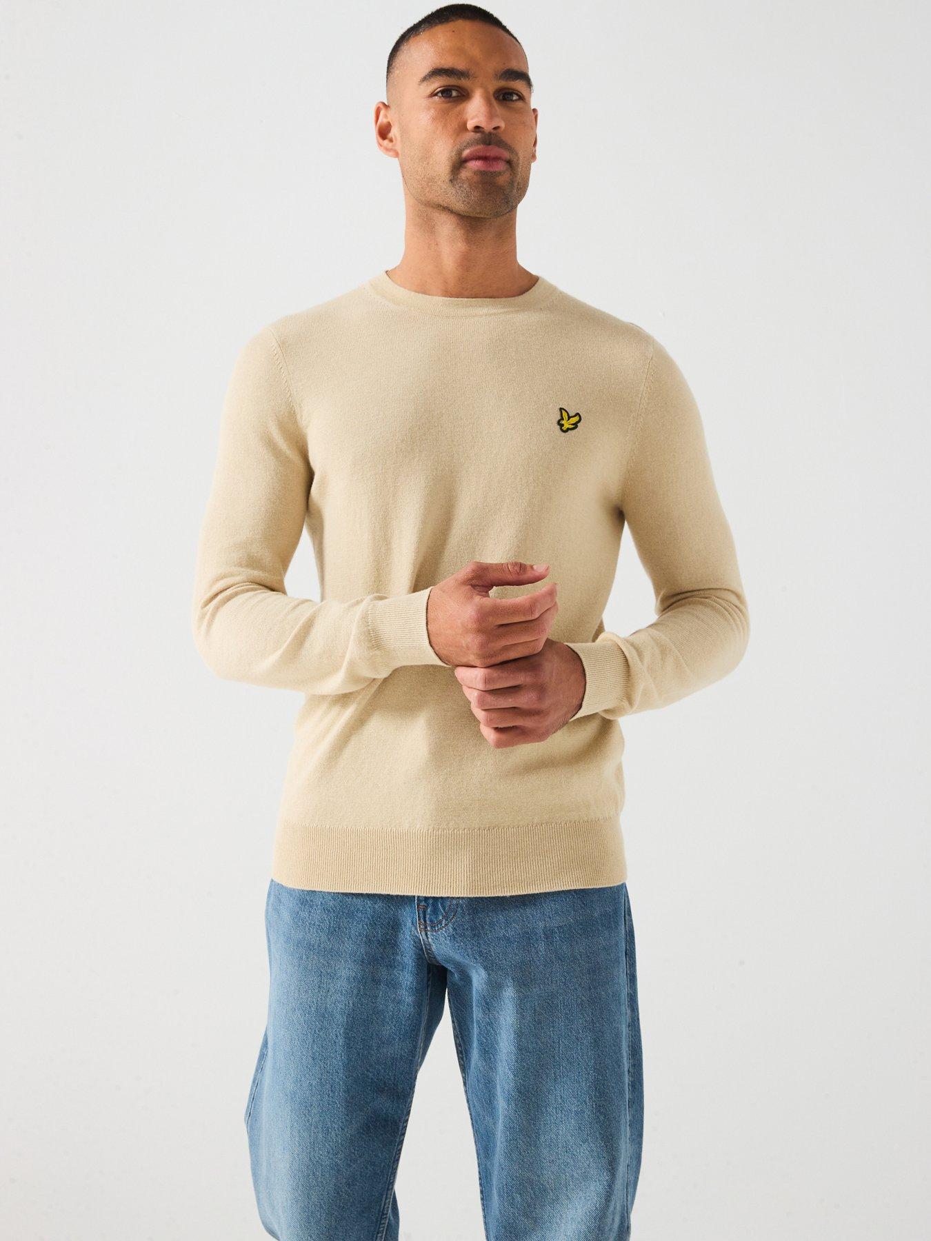 lyle-scott-cotton-merino-crew-neck-jumper-creamfront