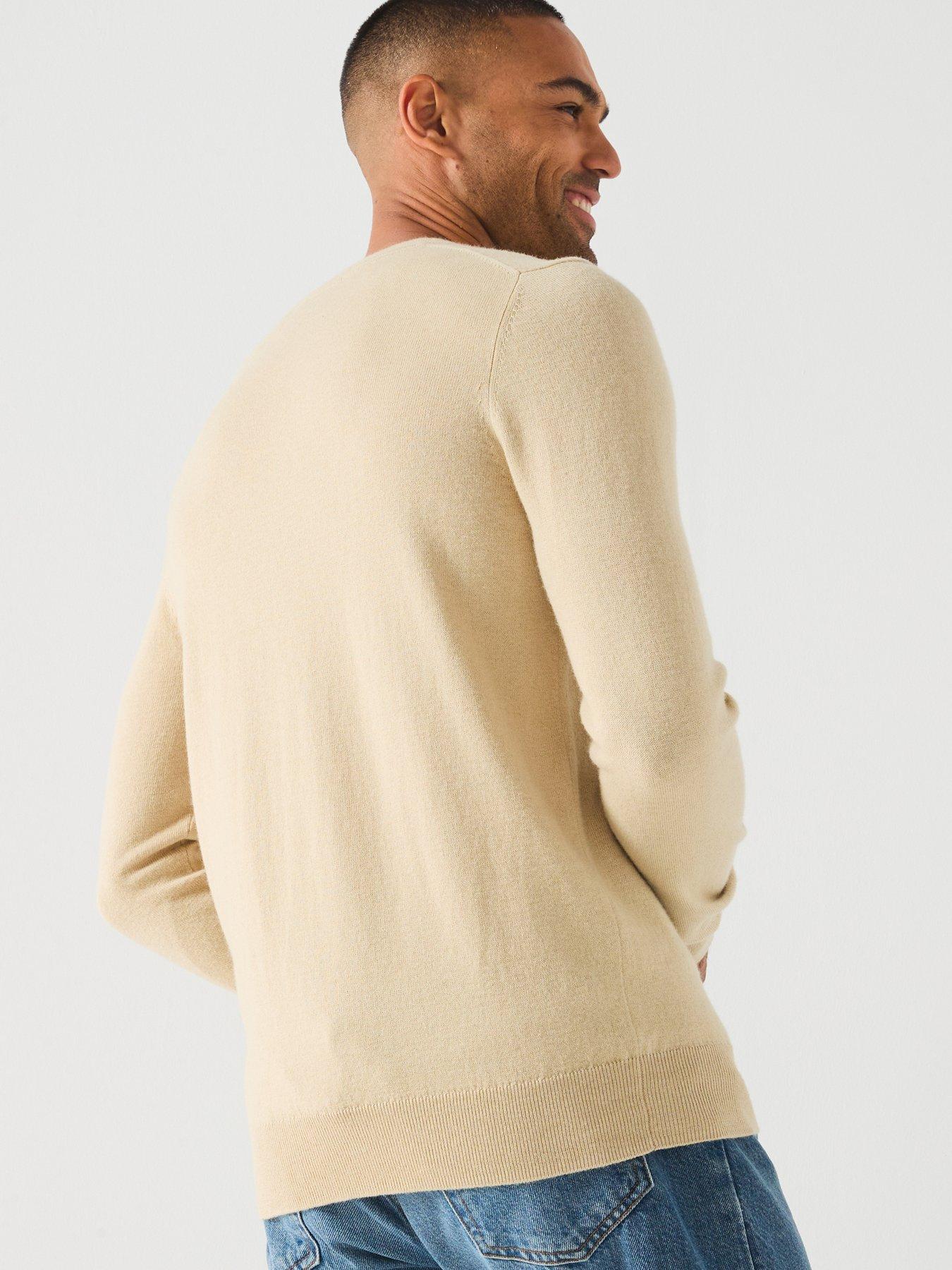 lyle-scott-cotton-merino-crew-neck-jumper-creamstillFront