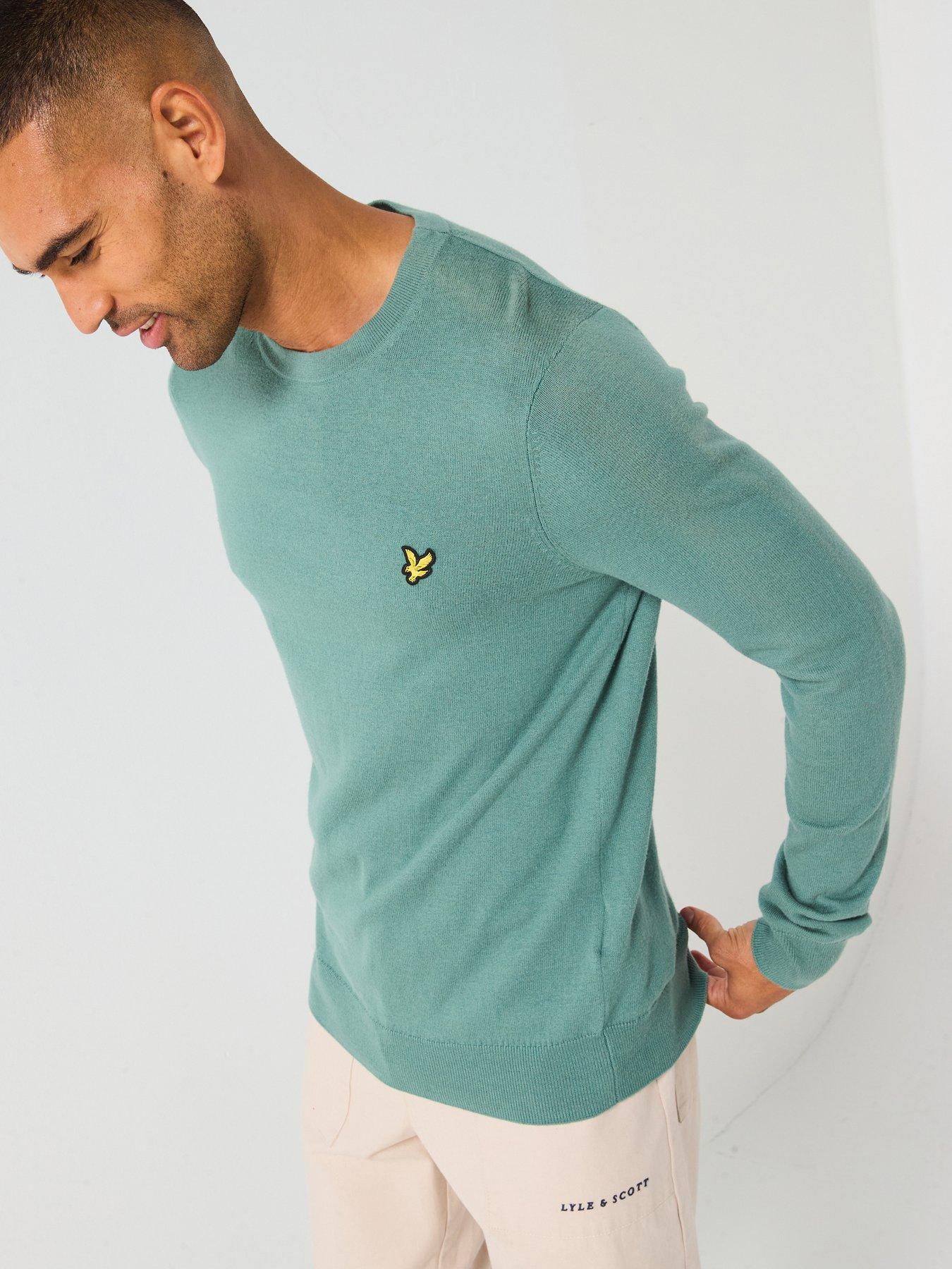 lyle-scott-cotton-merino-crew-neck-jumper-green