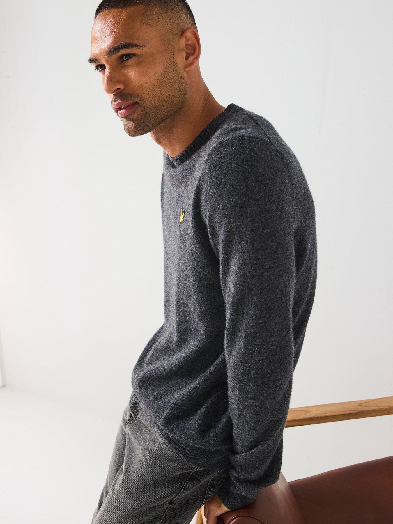 Image 5 of 6 of Lyle & Scott Lambswool Blend Crew Neck Jumper - Grey