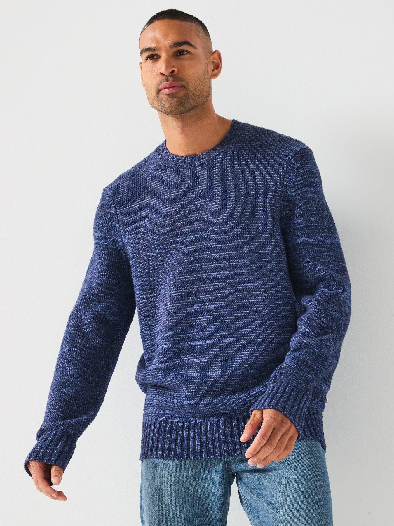 lyle-scott-multi-marl-crew-neck-jumper-bluefront