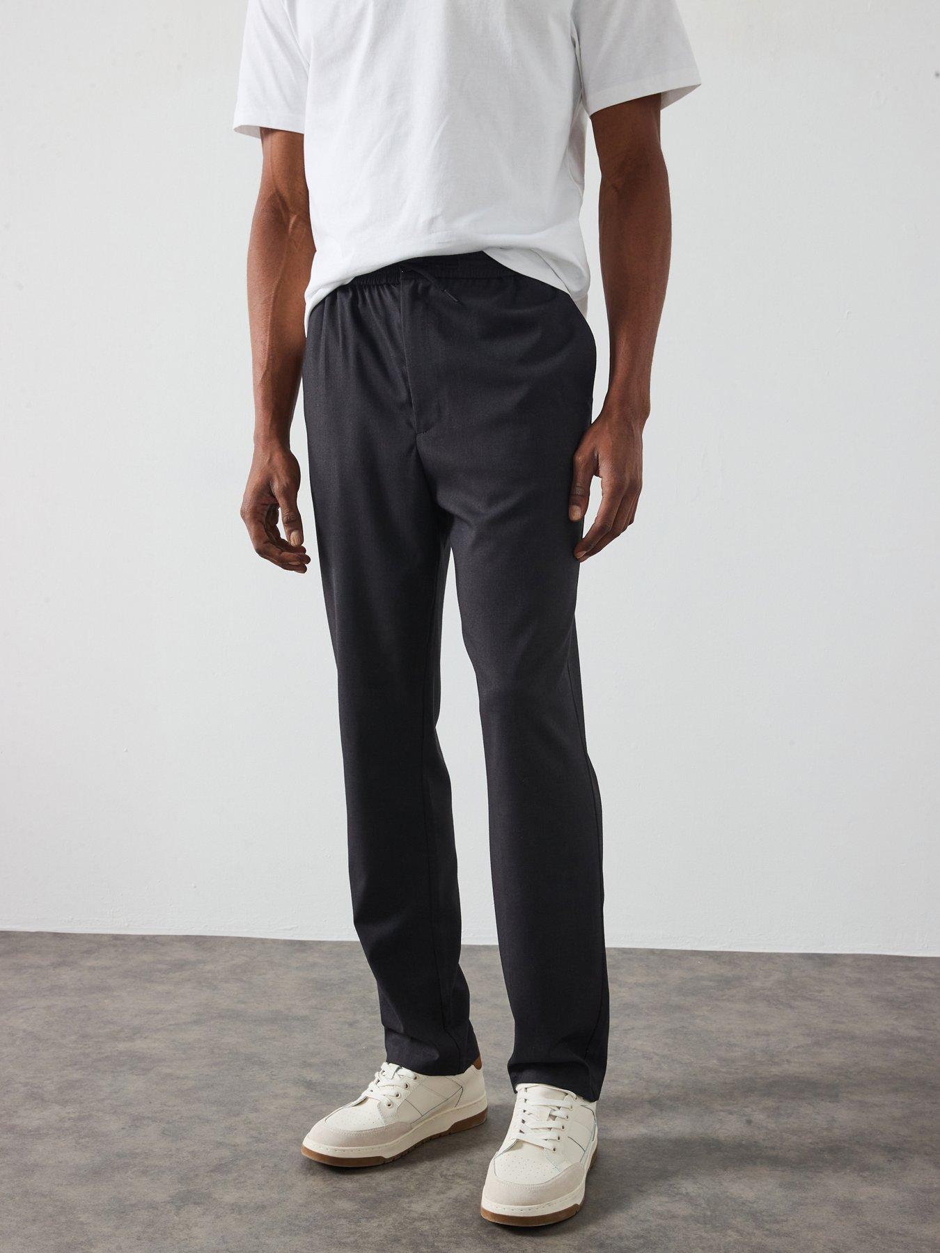 Image 1 of 6 of Les Deux Como Tapered Drawstring Trousers - Dark Grey