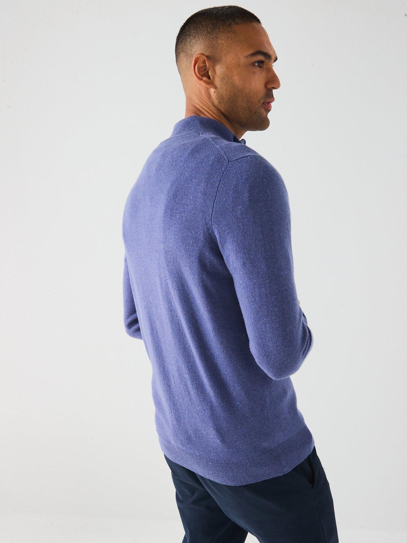 lyle-scott-lambswool-blend-zip-through-knitted-cardigannbsp--bluestillFront