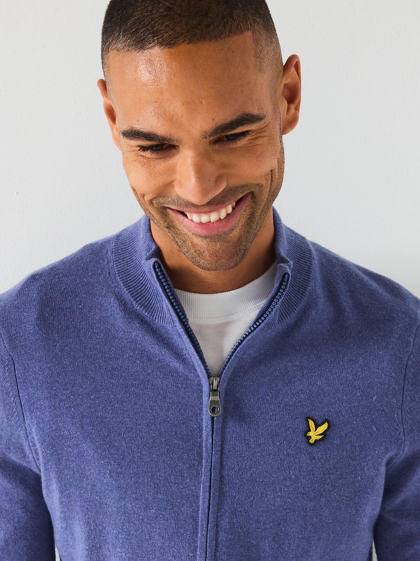 lyle-scott-lambswool-blend-zip-through-knitted-cardigannbsp--blueoutfit