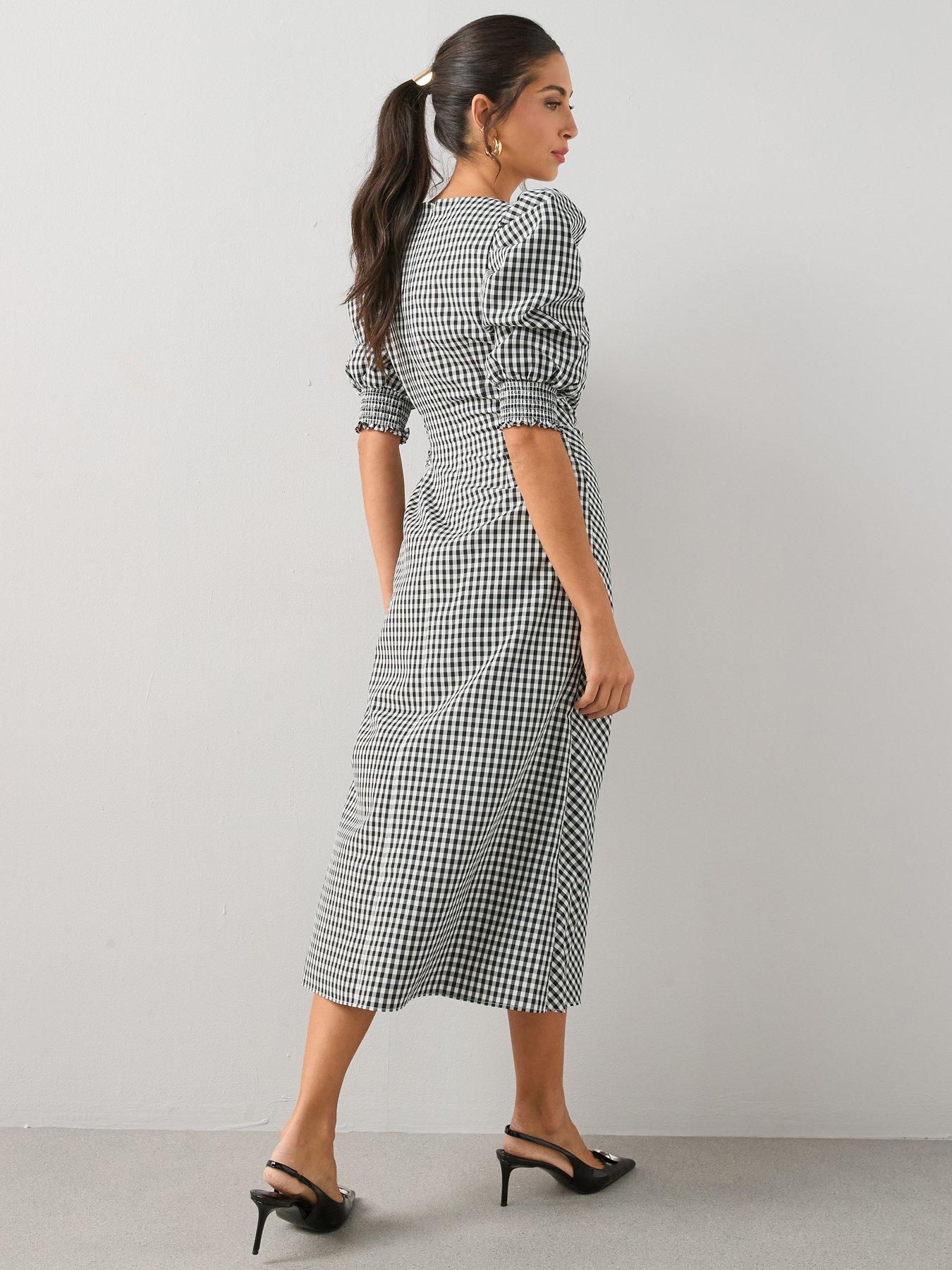 Image 2 of 6 of The Very Collection Gingham Wrap Midi Dress
