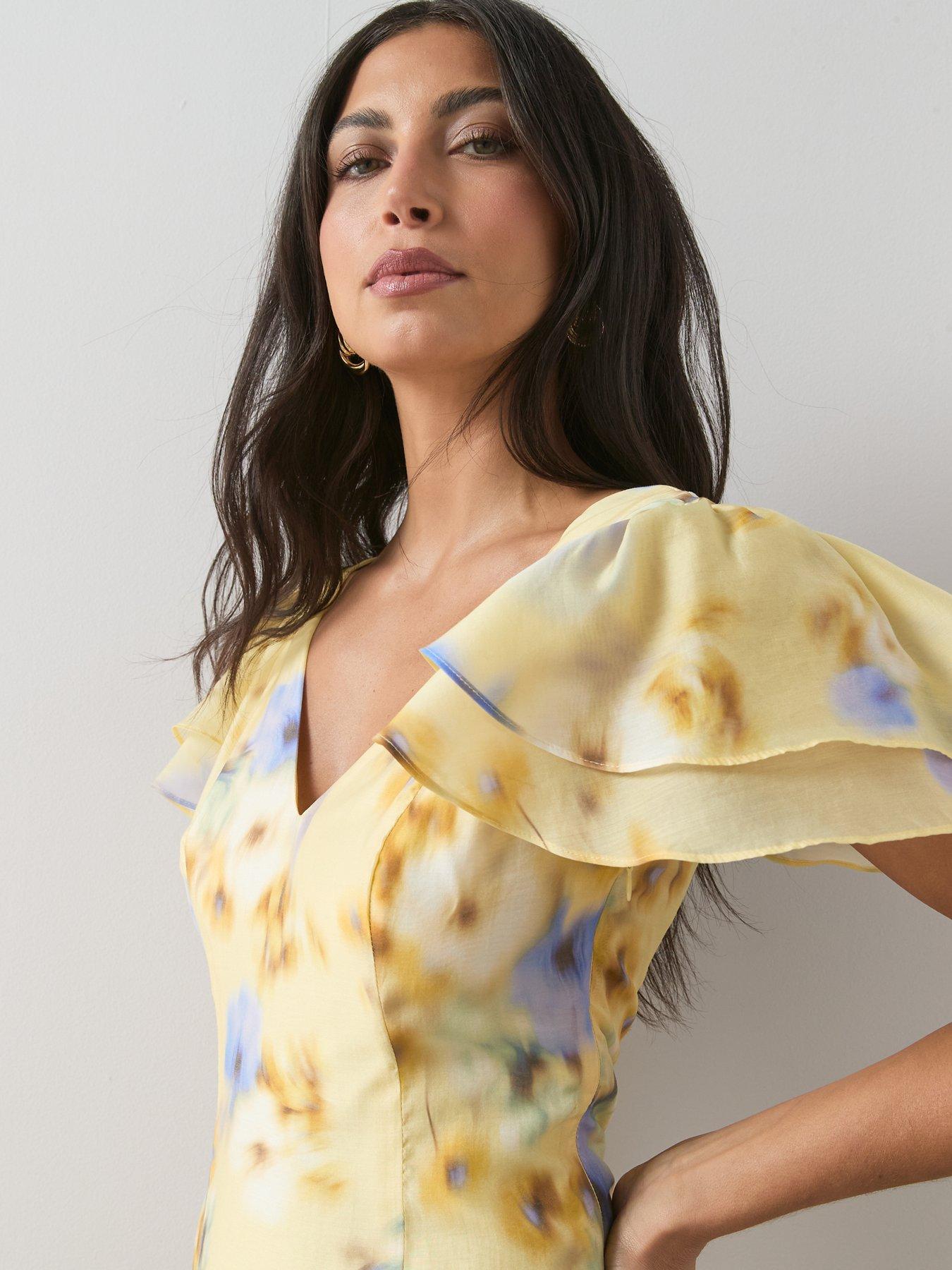 Image 4 of 8 of The Very Collection Floral Ruffle Tiered Midi Dress - Print