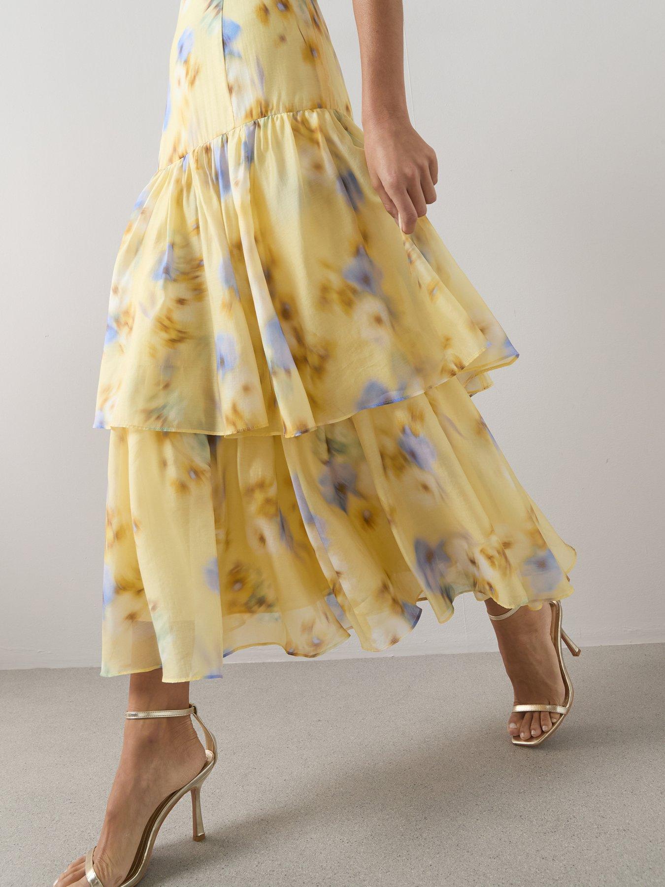 Image 5 of 8 of The Very Collection Floral Ruffle Tiered Midi Dress - Print