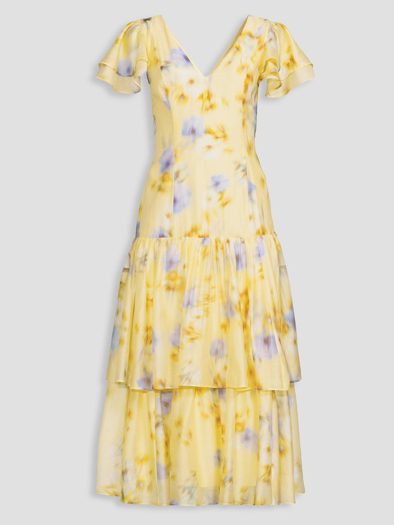 Image 7 of 8 of The Very Collection Floral Ruffle Tiered Midi Dress - Print