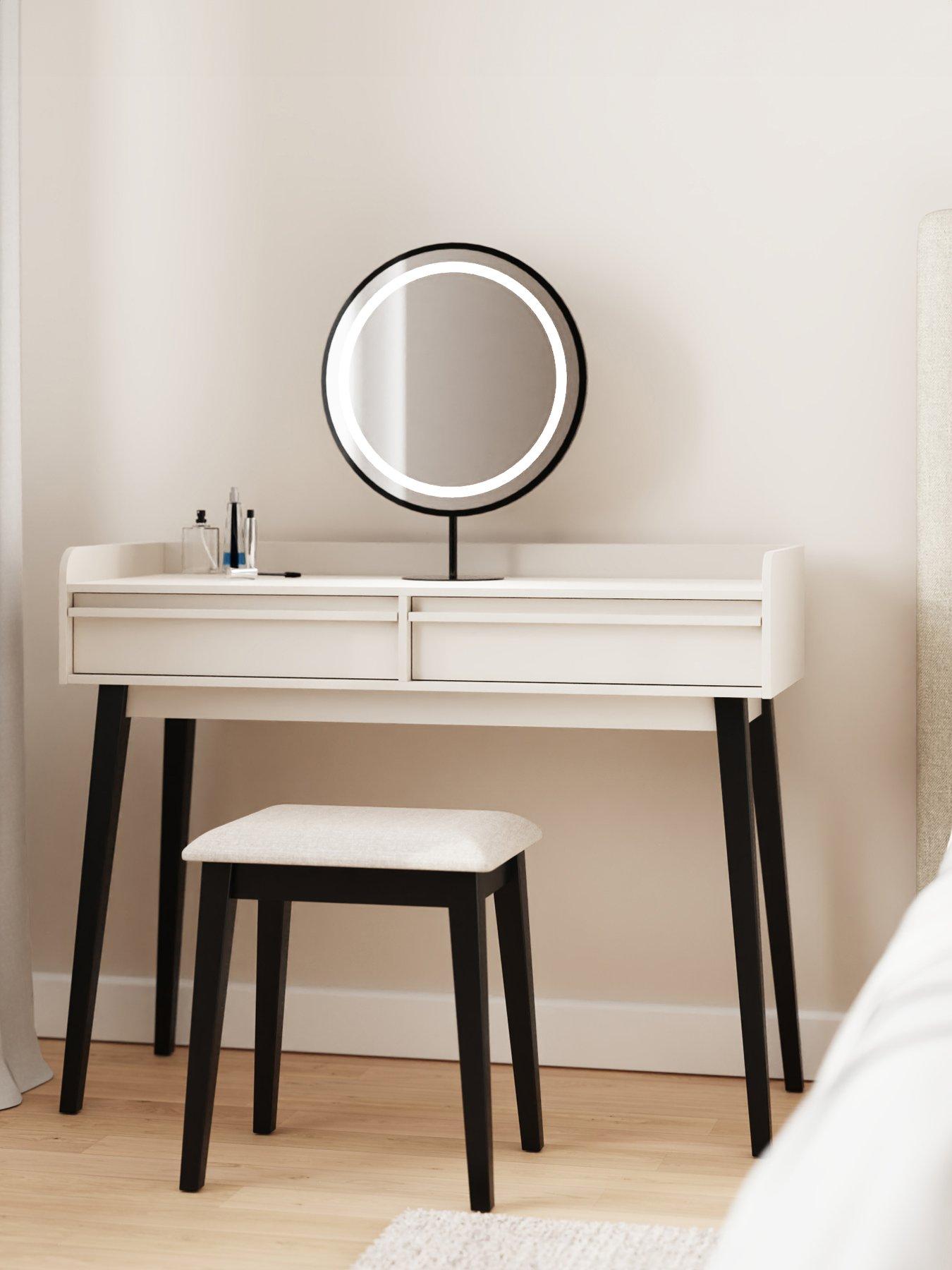 GFW Phoebe Dressing Table with LED Mirror & Stool