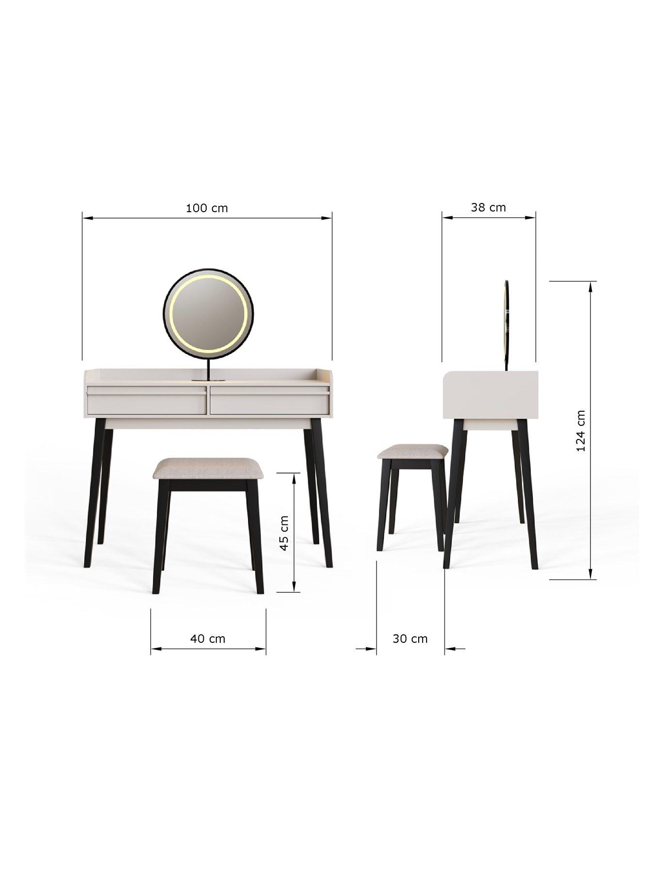 Image 7 of 7 of GFW Phoebe Dressing Table with LED Mirror &amp; Stool