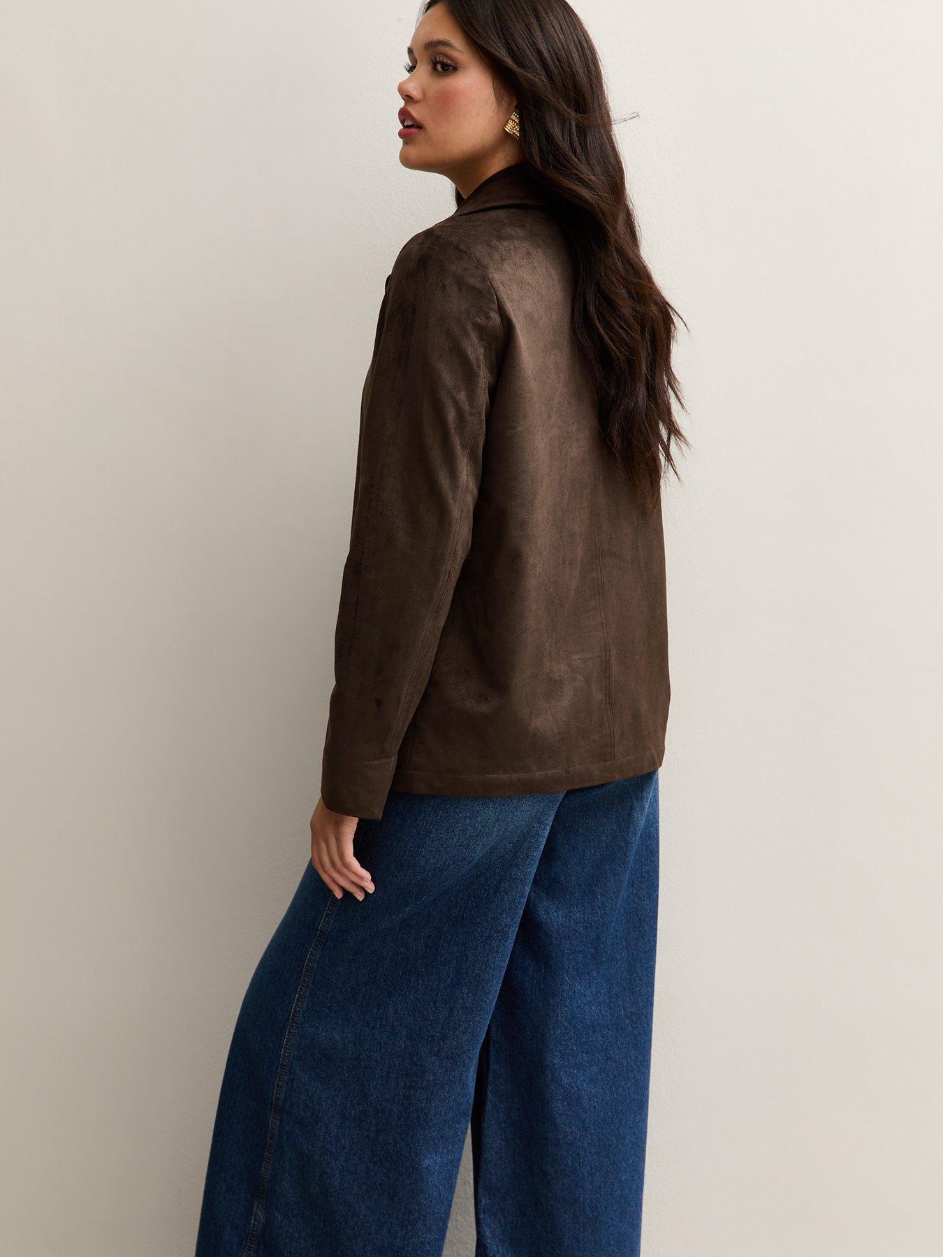 new-look-faux-suede-button-through-jacket-dark-brownstillFront
