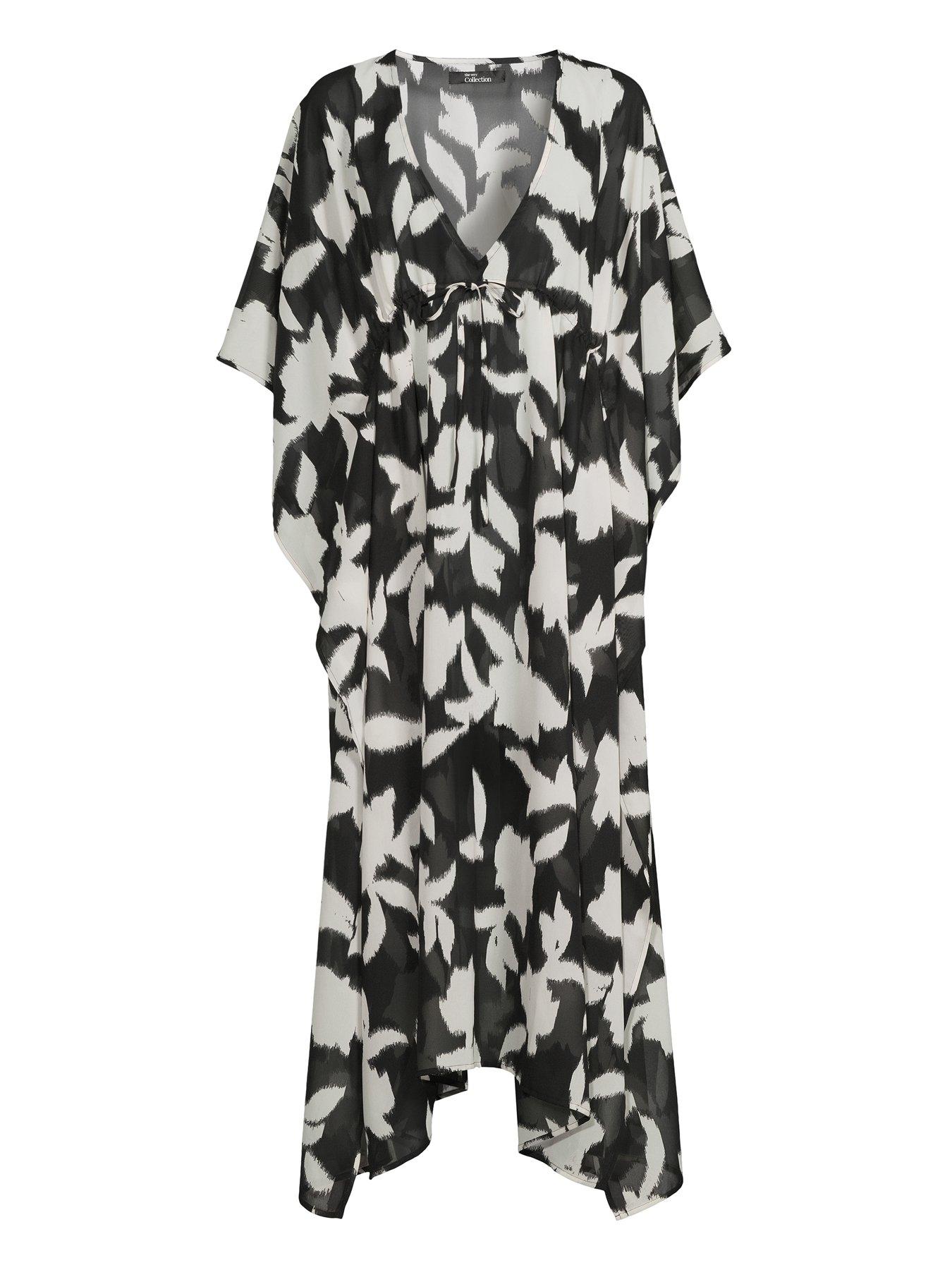 Image 7 of 7 of The Very Collection Mix &amp; Match Maxi Tie Waist Kaftan