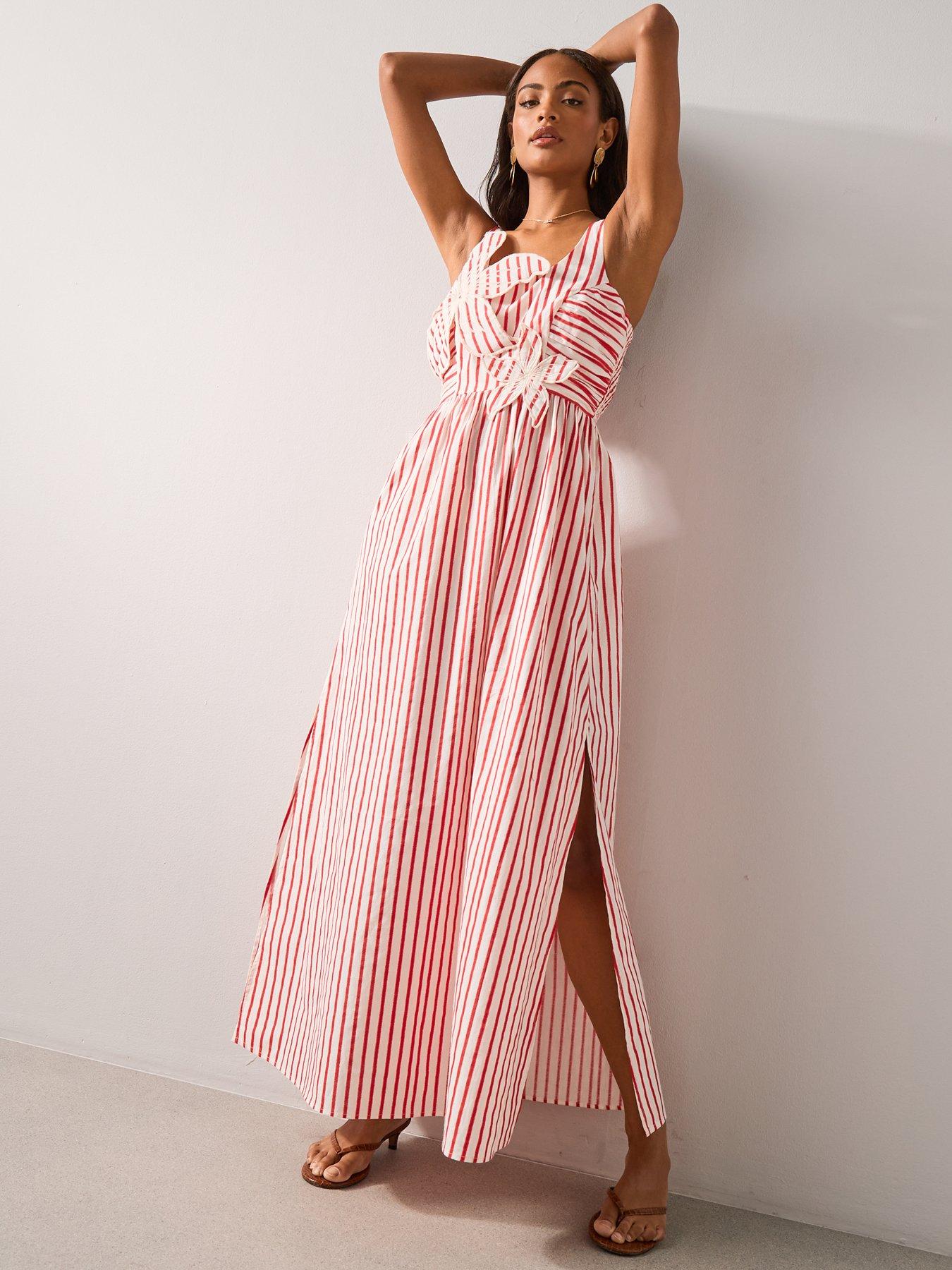 Image 3 of 7 of The Very Collection Floral Stripe Maxi Dress