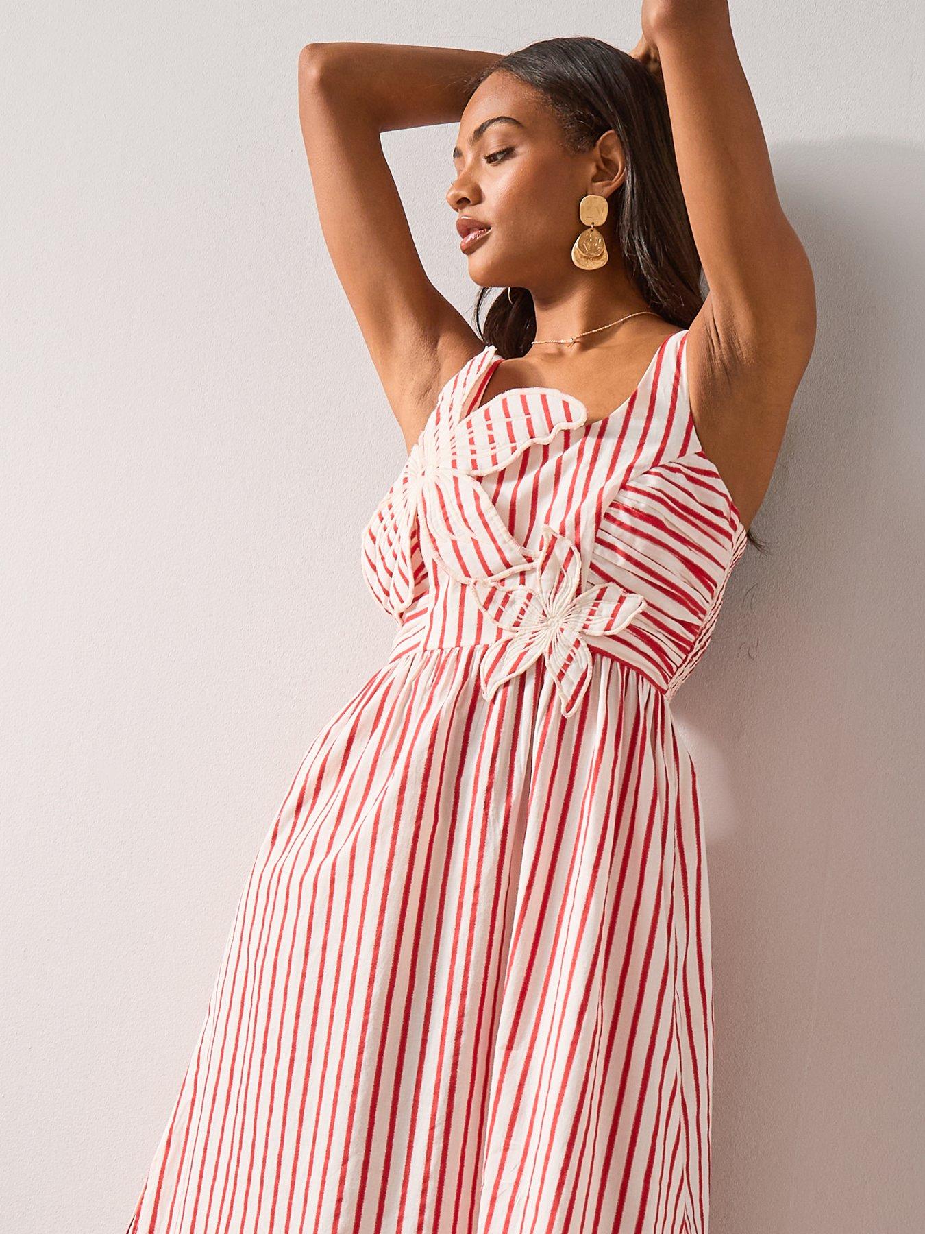 Image 4 of 7 of The Very Collection Floral Stripe Maxi Dress